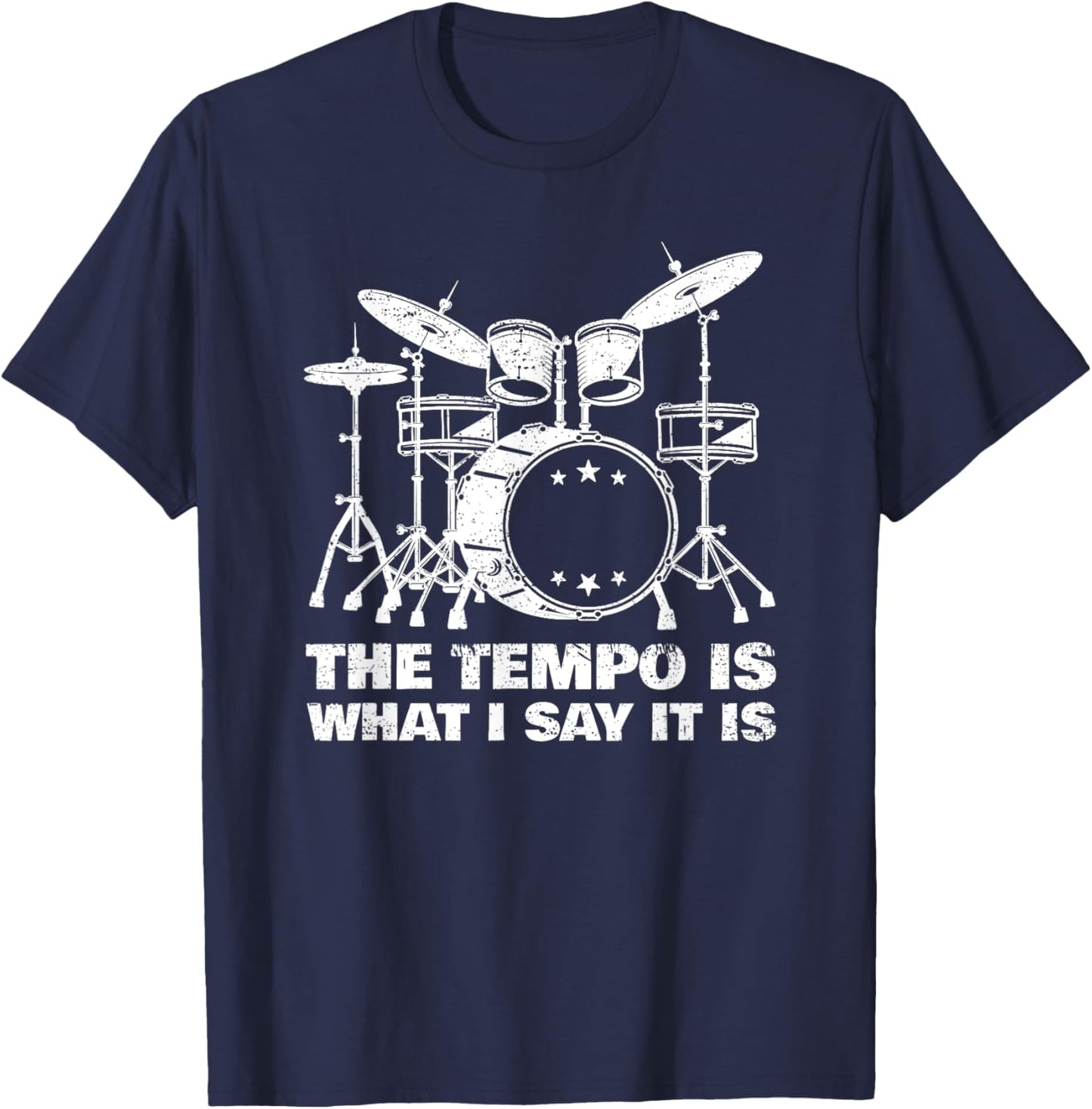 Funny Drumming Art Women Drumline Drum Set Drummer T-Shirt - T-Shirt | Navy