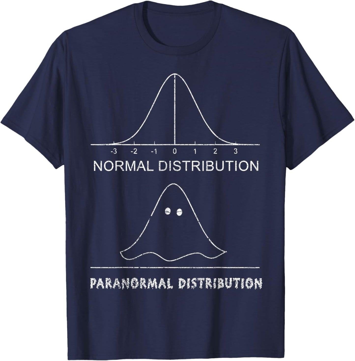 Normal Paranormal Distribution Funny Math Ghost Halloween T-Shirt - T-Shirt | Navy