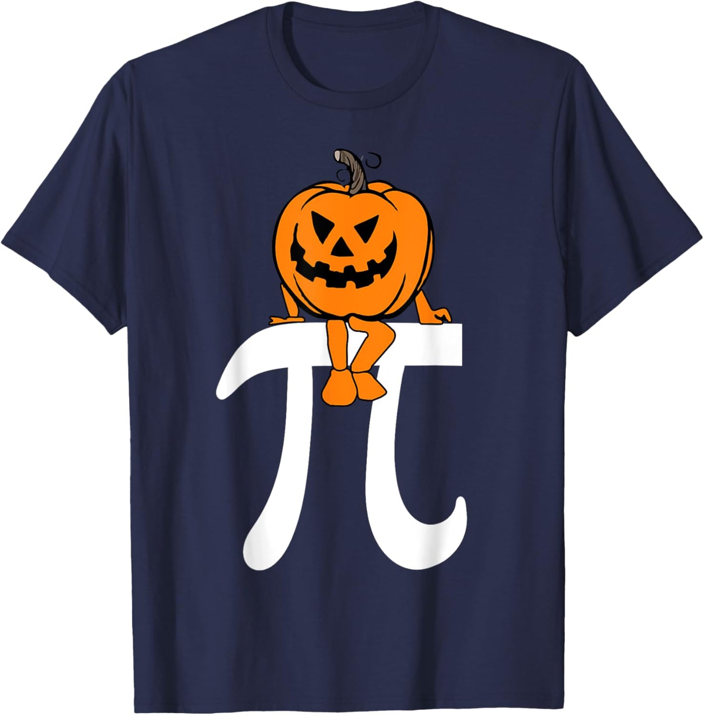 Pumpkin Pie Math Funny Halloween Thanksgiving Pi Day Kids T-Shirt - T-Shirt | Navy
