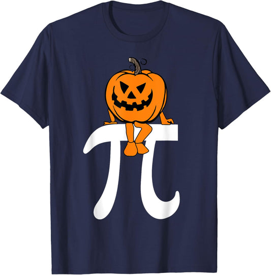Pumpkin Pie Math Funny Halloween Thanksgiving Pi Day Kids T-Shirt - T-Shirt | Navy