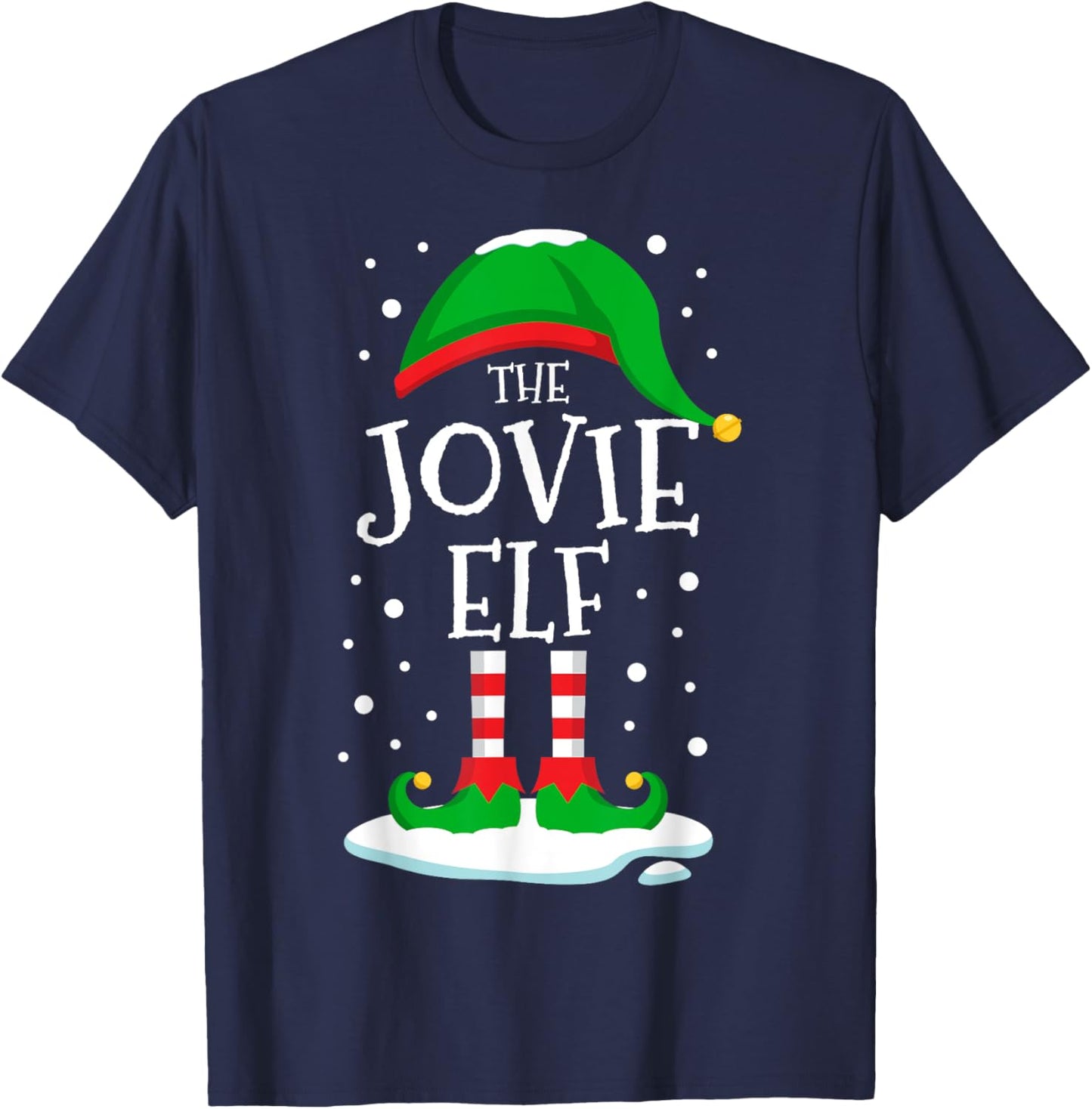The Jovie Elf Christmas Family Matching Xmas Group Funny T-Shirt - T-Shirt | Navy