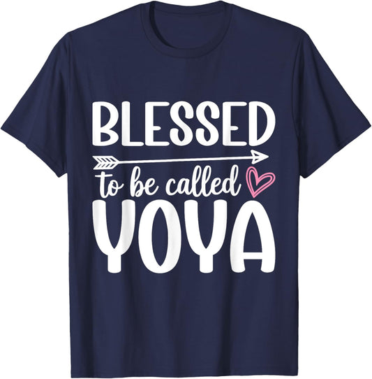 Blessed to Be Called Yoya Mother's Day T-Shirt - T-Shirt | Navy