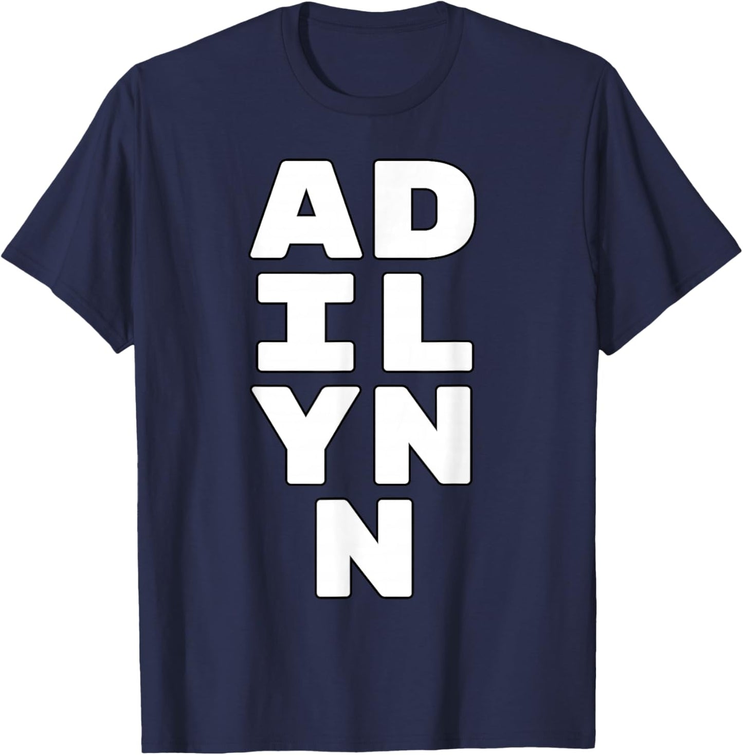 ADILYNN Personalized Retro Girls Custom ADILYNN Name T-Shirt - T-Shirt | Navy