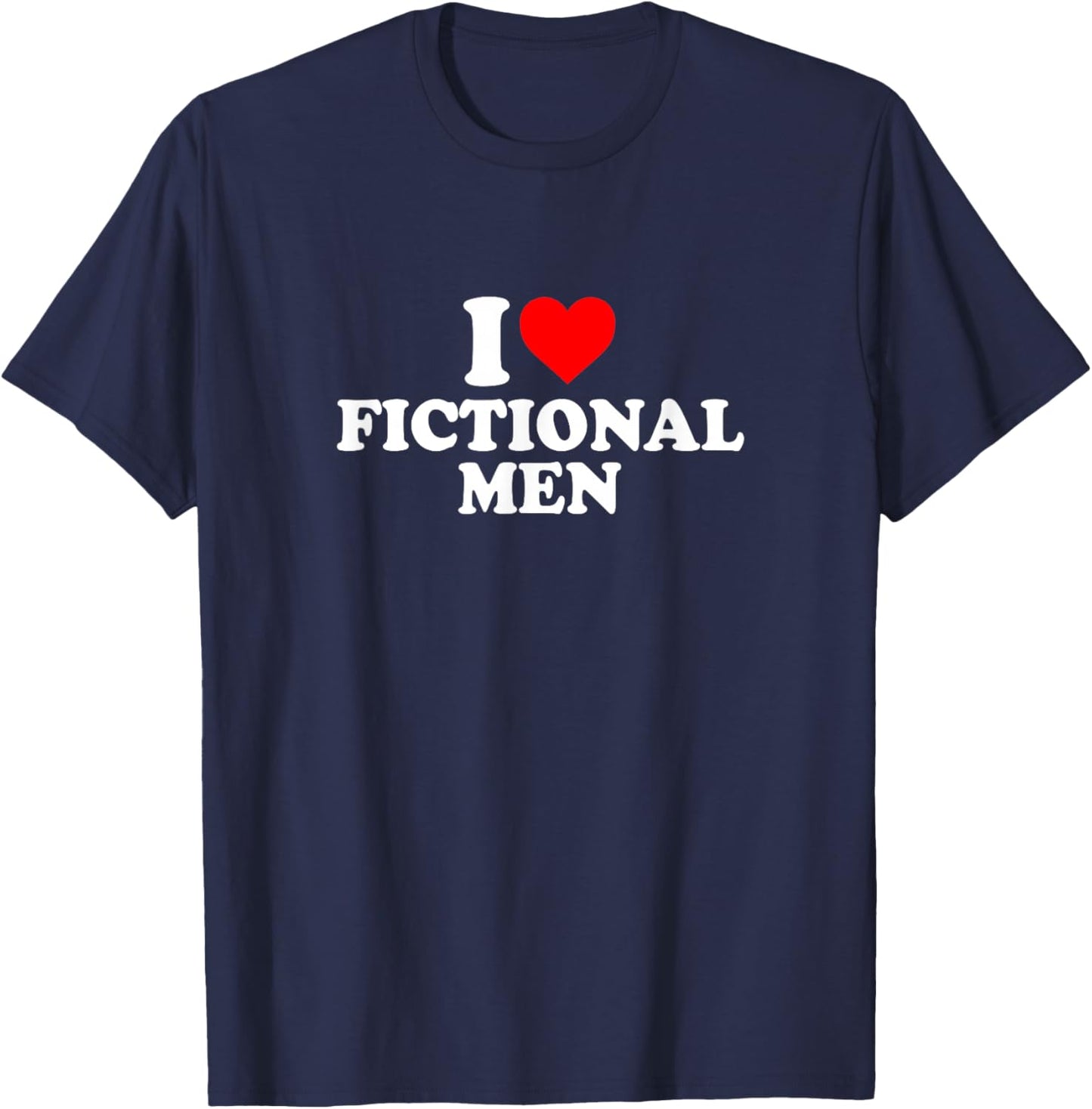 I Love Heart Fictional Men Simple Cute Funny Books Reading T-Shirt - T-Shirt | Navy