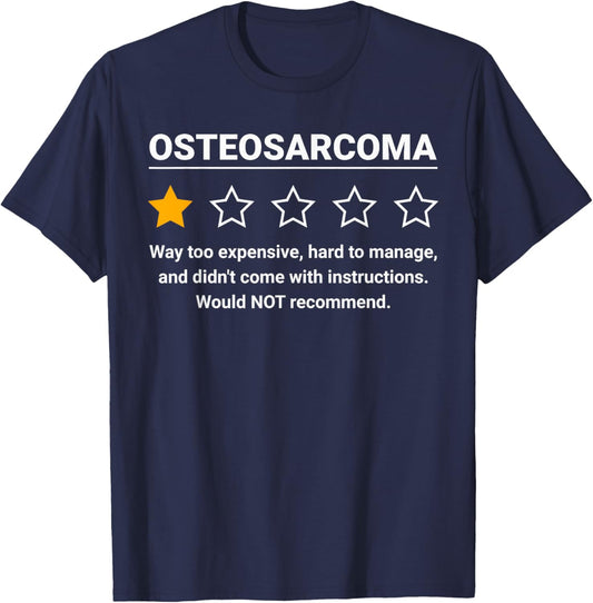 Osteosarcoma One Star Rating Funny Osteosarcoma Awareness T-Shirt - T-Shirt | Navy