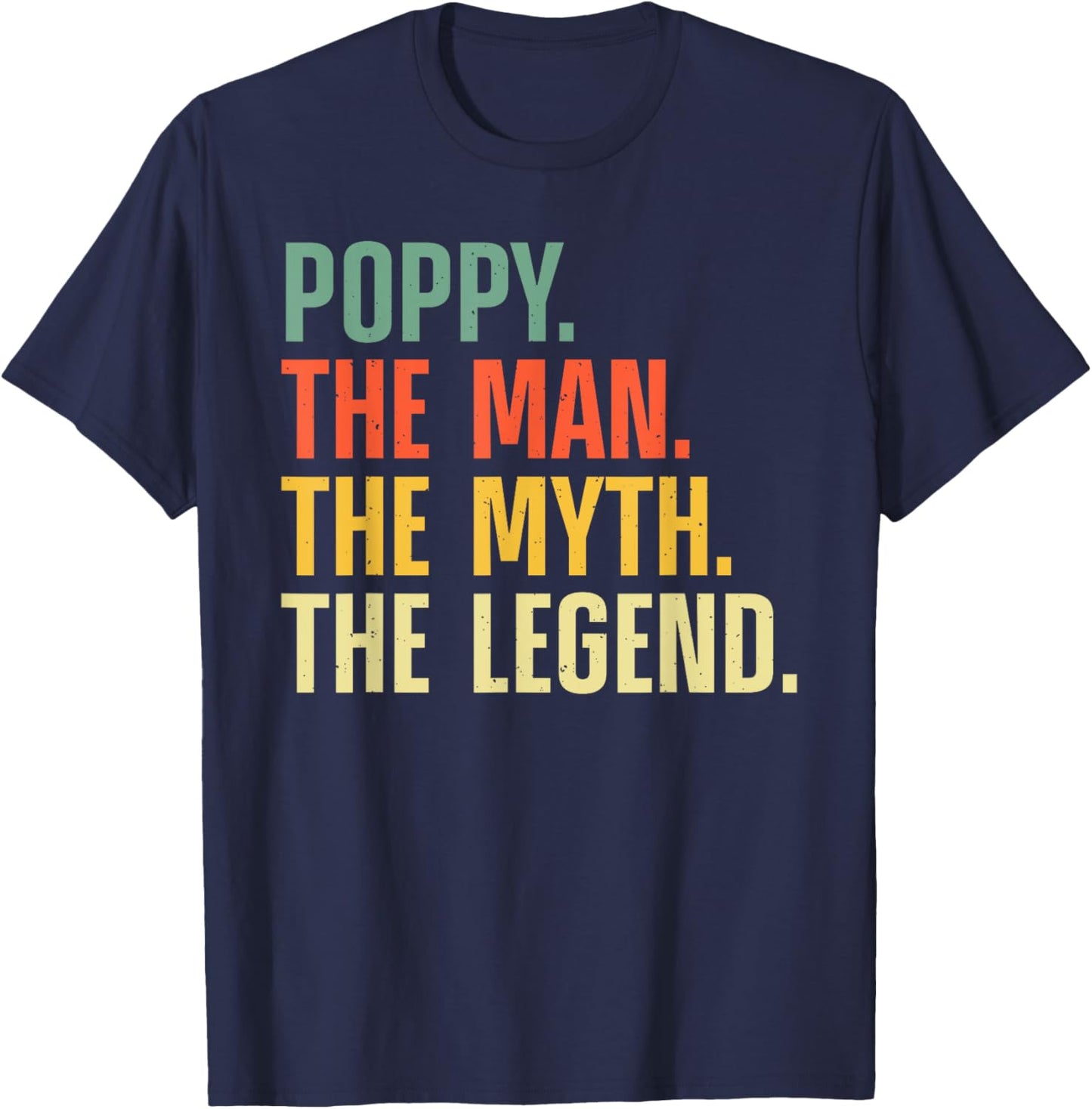 Poppy Design For Grandpa Grandfather From Grandkids Poppy T-Shirt - T-Shirt | Navy