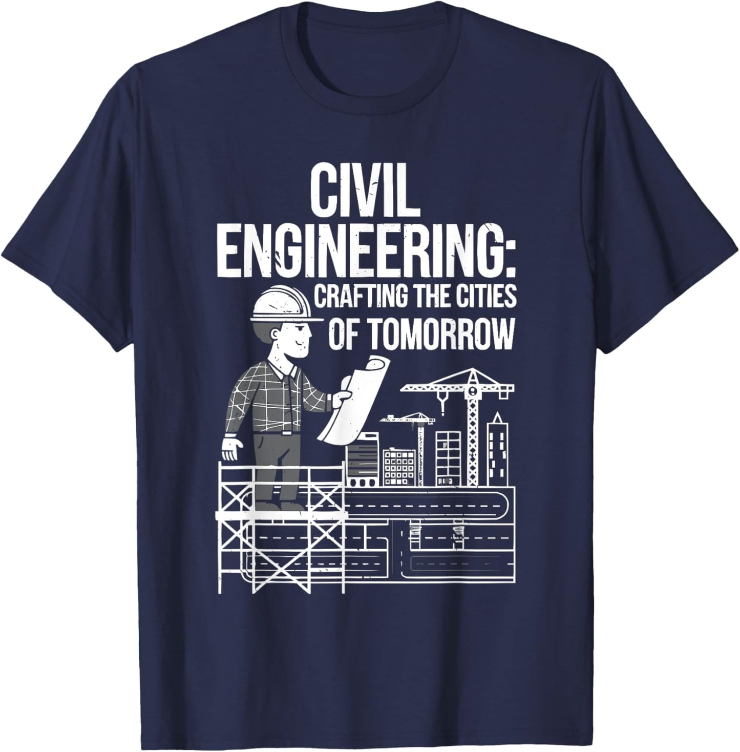 Civil Engineer Engineering Job Bridge Profession T-Shirt - T-Shirt | Navy