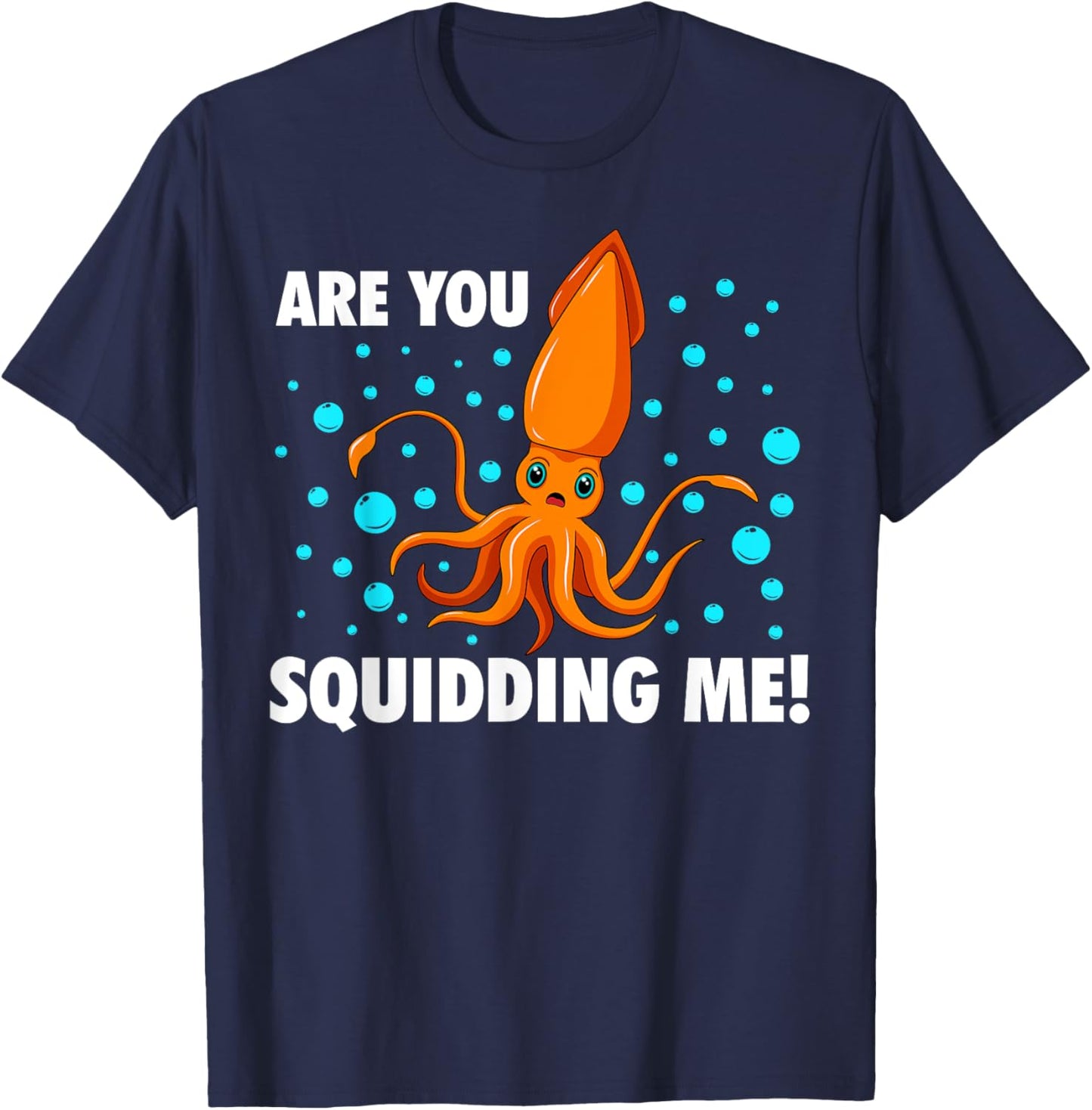 Best Squid Art For Kids Men Women Adult Octopus Lover Squid T-Shirt - T-Shirt | Navy