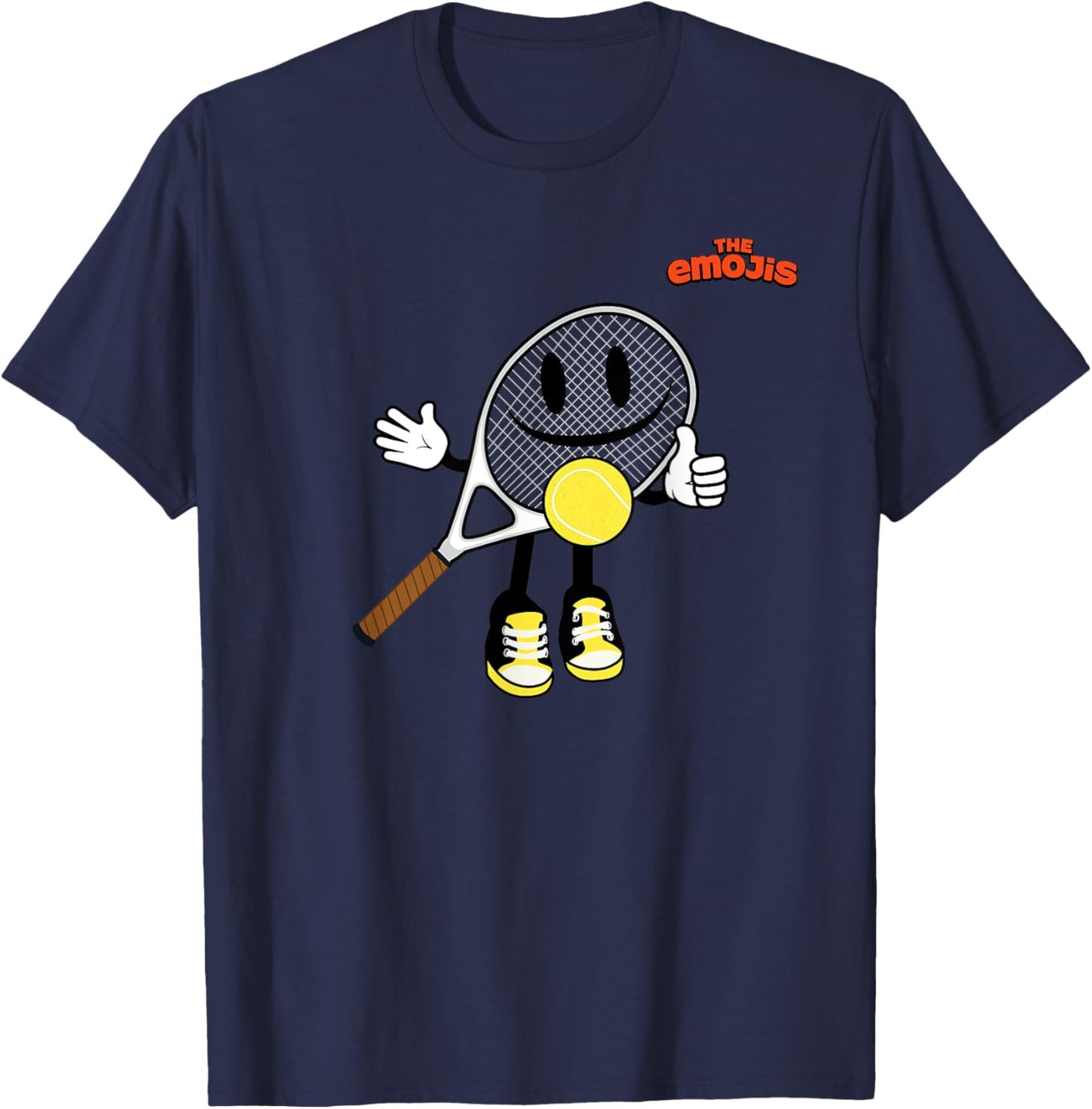 Emoji Tennis Racket Sports Thumb Up T-Shirt - T-Shirt | Navy