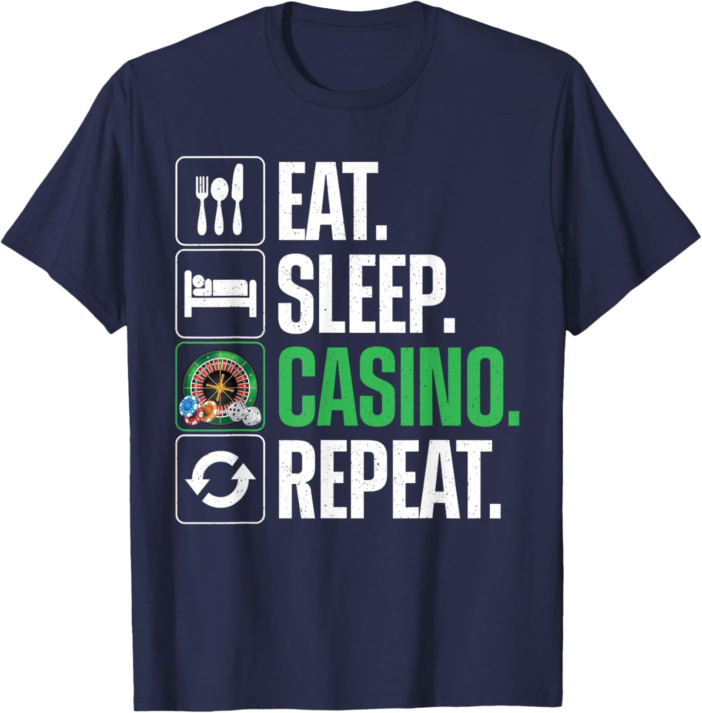 Funny Casino Design Women Gambling Casino Gambler T-Shirt - T-Shirt | Navy