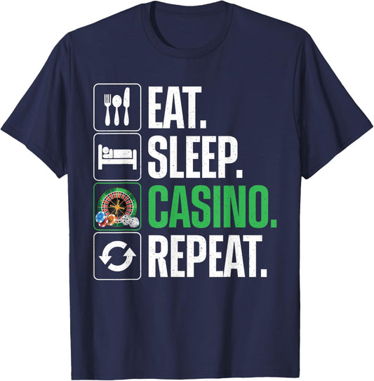 Funny Casino Design Women Gambling Casino Gambler T-Shirt - T-Shirt | Navy