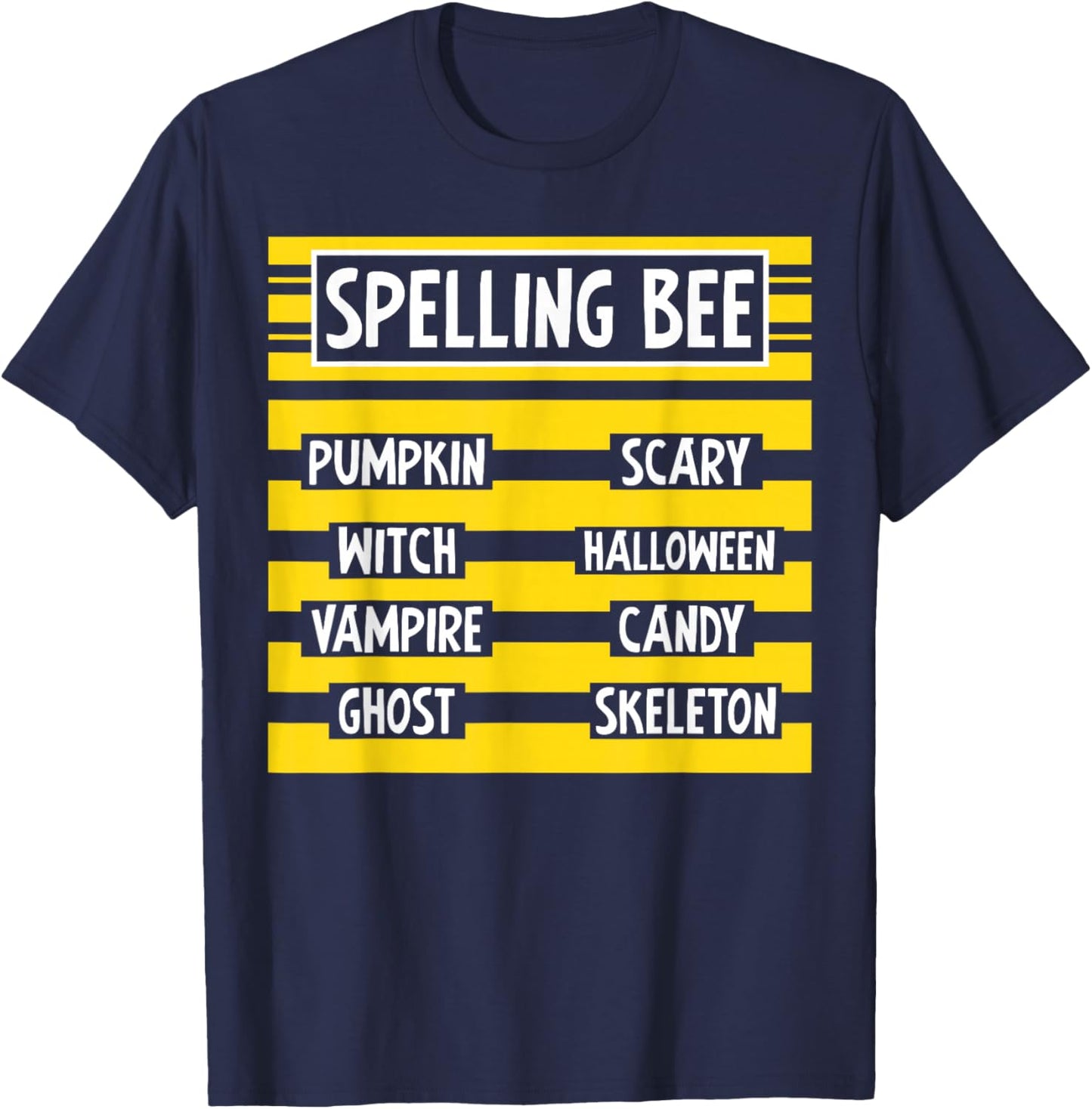 Spelling Bee Shirt Funny Pun Halloween Costume For Teachers T-Shirt - T-Shirt | Navy