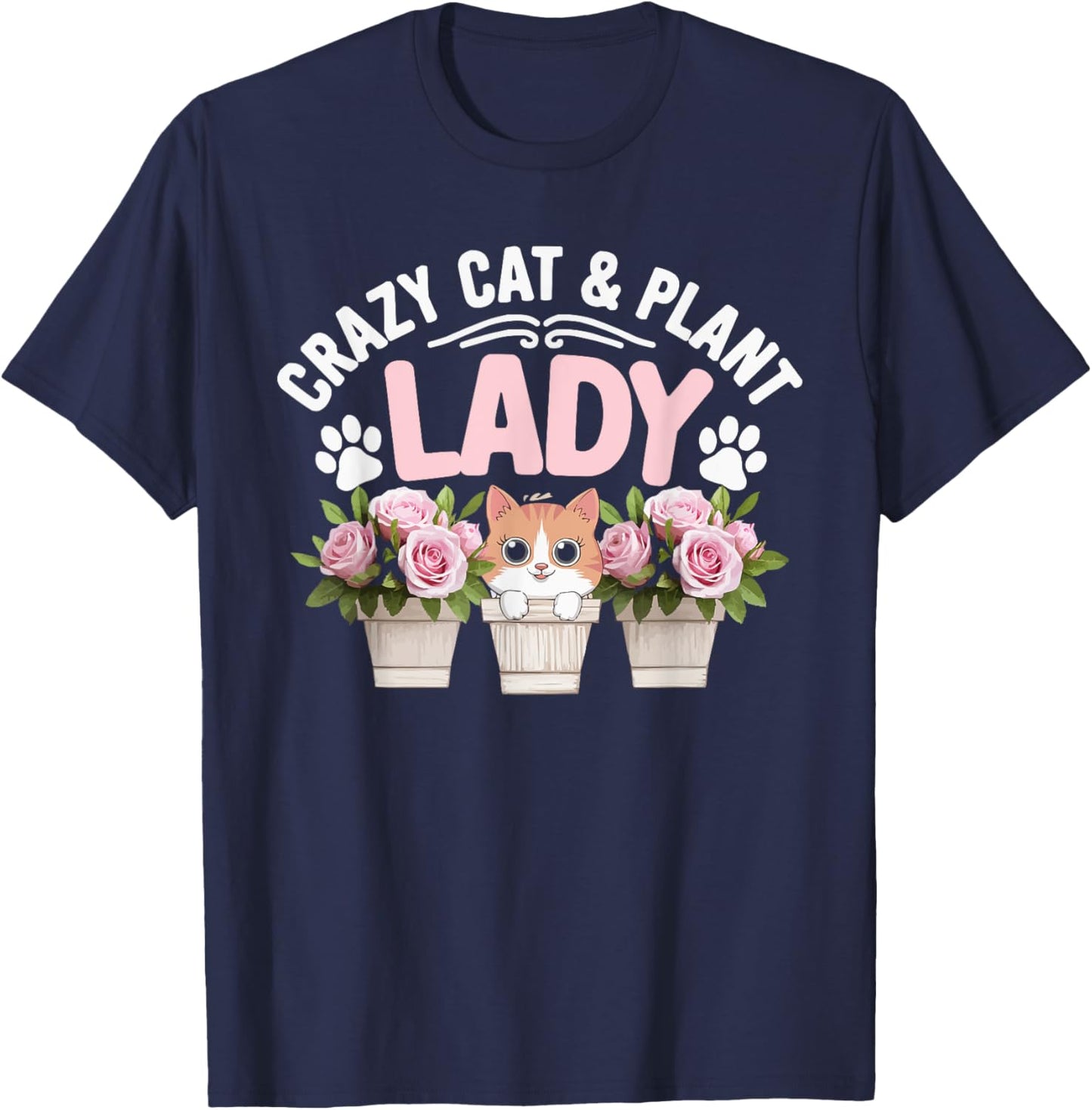 Gardening Cat Kitty Meow Animal Pet Garden Lover Gardener T-Shirt - T-Shirt | Navy