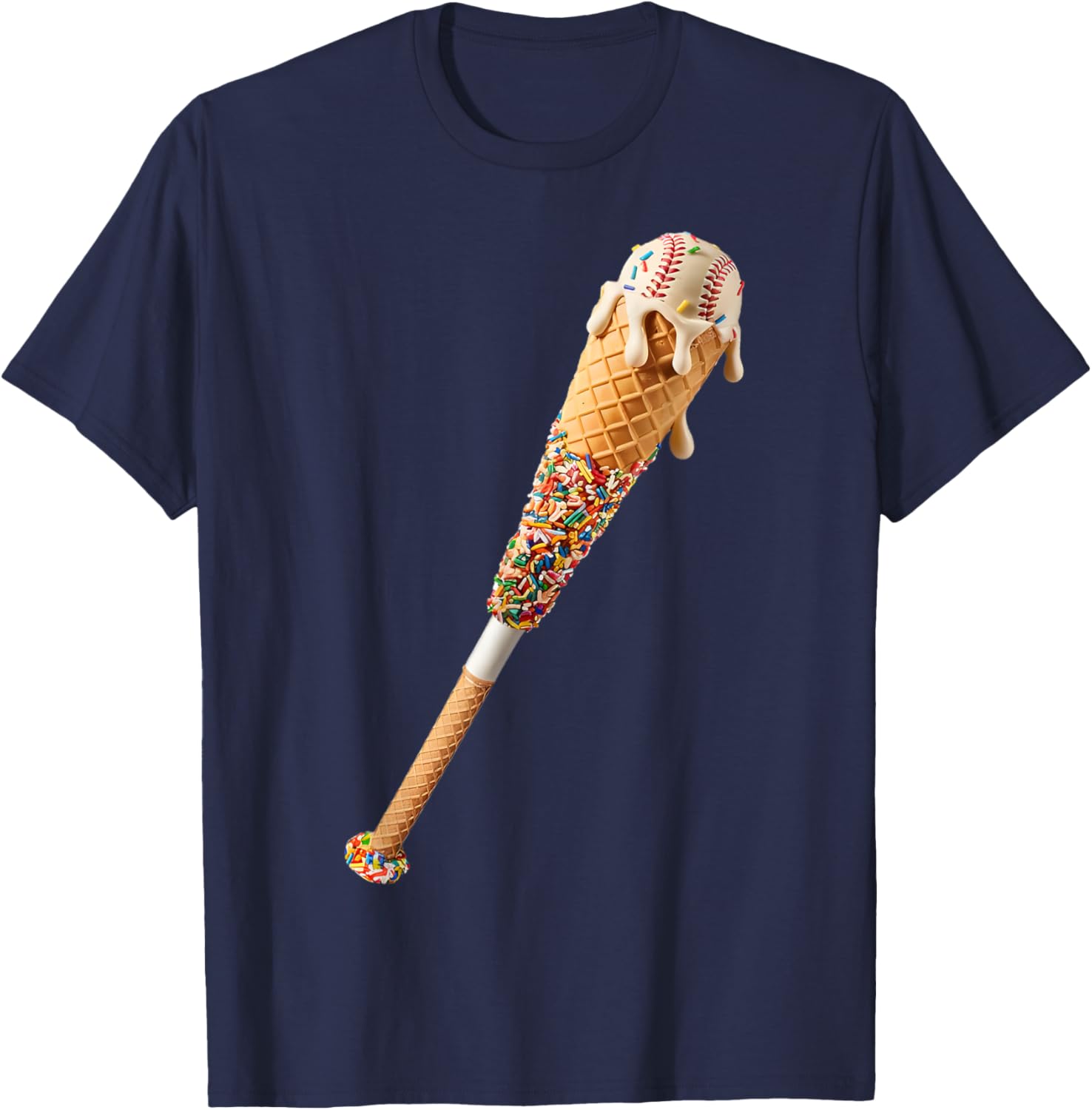 Ice Cream Drip Baseball Drip For Boys T-Shirt - T-Shirt | Navy