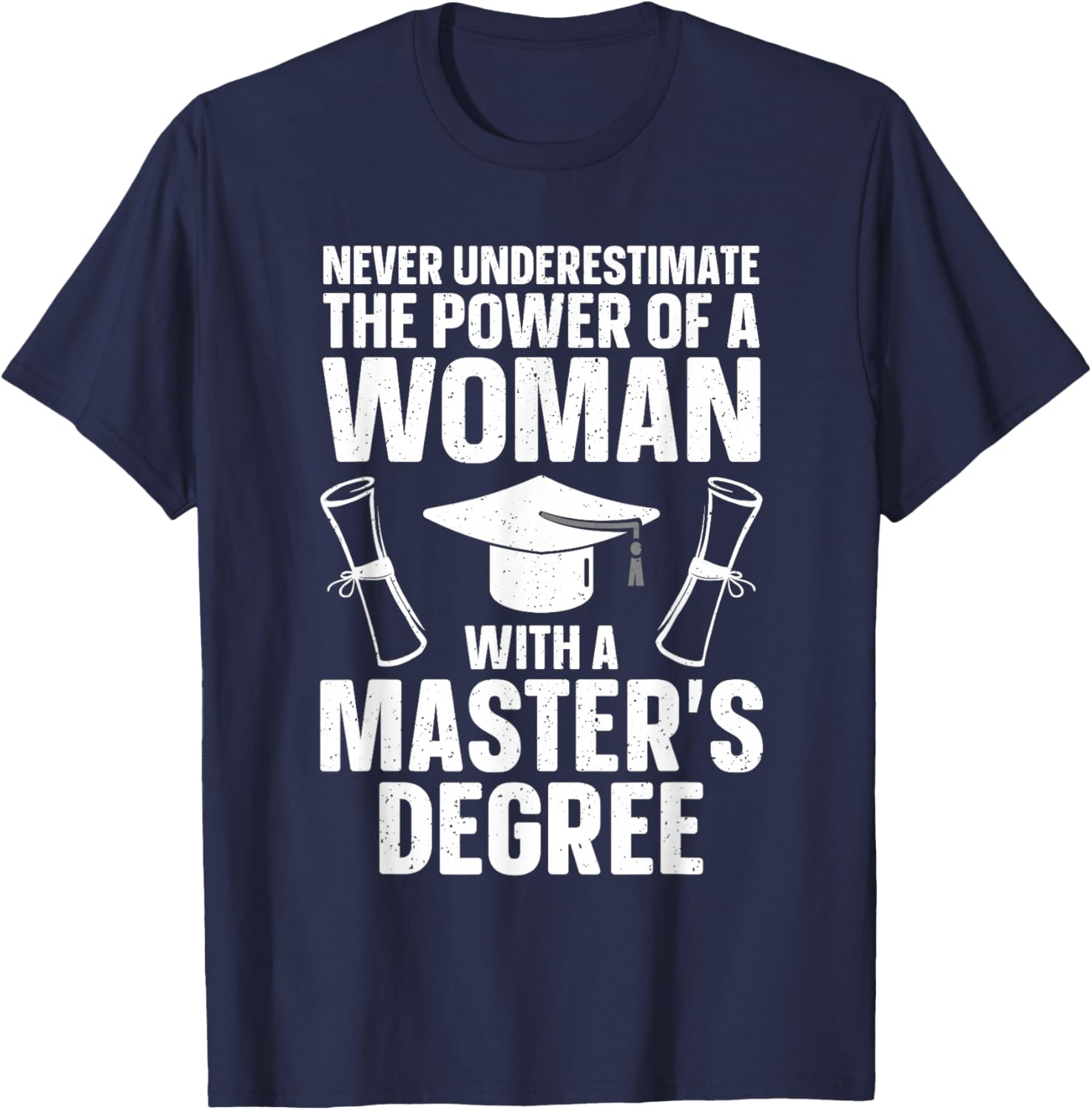 Masters Degree Graduation Art Girls Masters Degree T-Shirt - T-Shirt | Navy