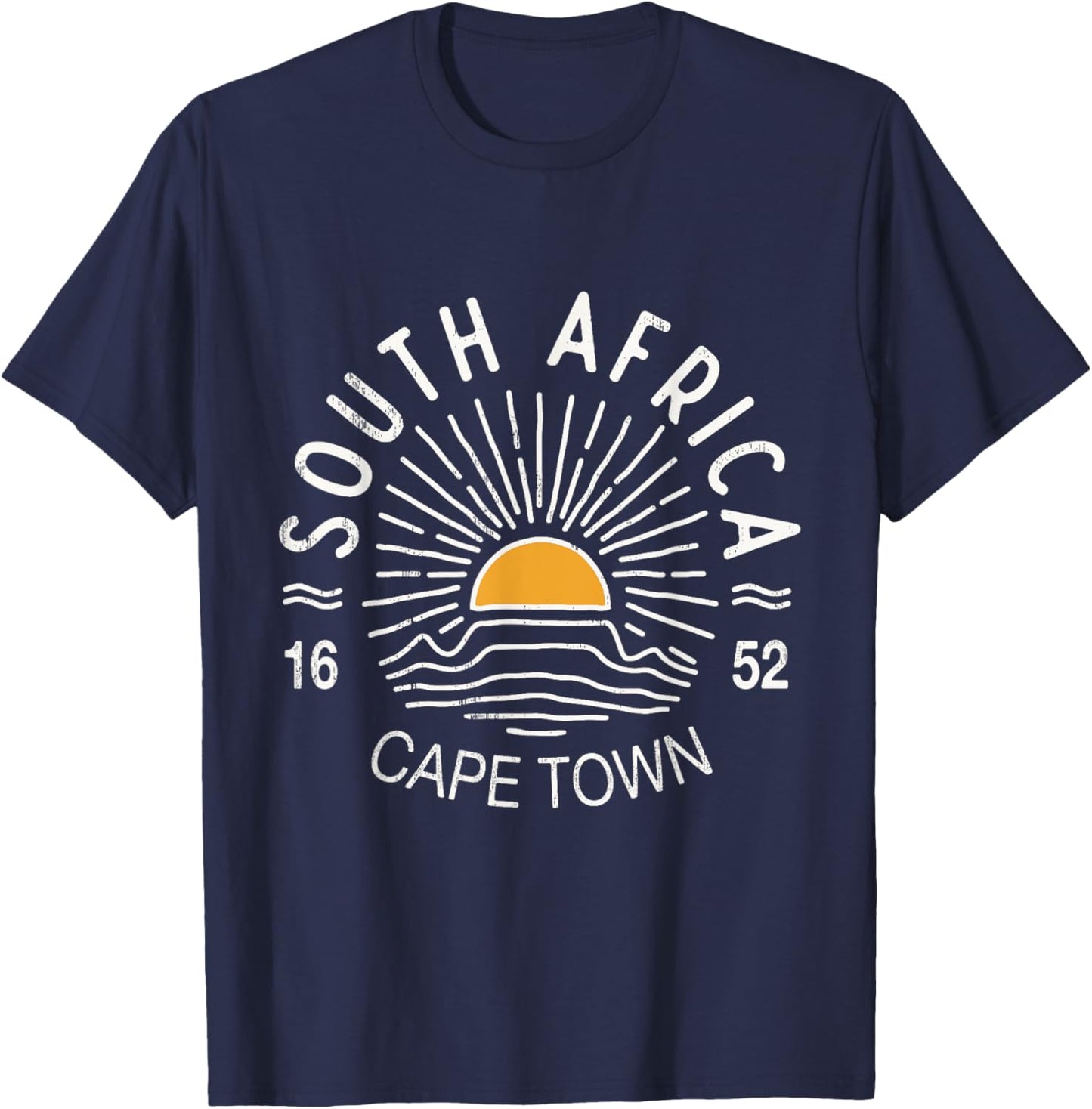Cape Town South Africa Souvenir Vintage Retro Sunset T-Shirt - T-Shirt | Navy