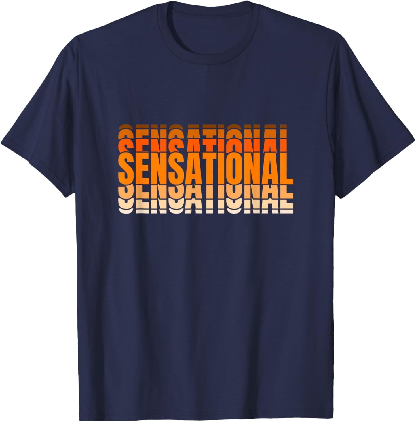 Orange and Brown Sensational Orange Brown Color Graphic T-Shirt - T-Shirt | Navy