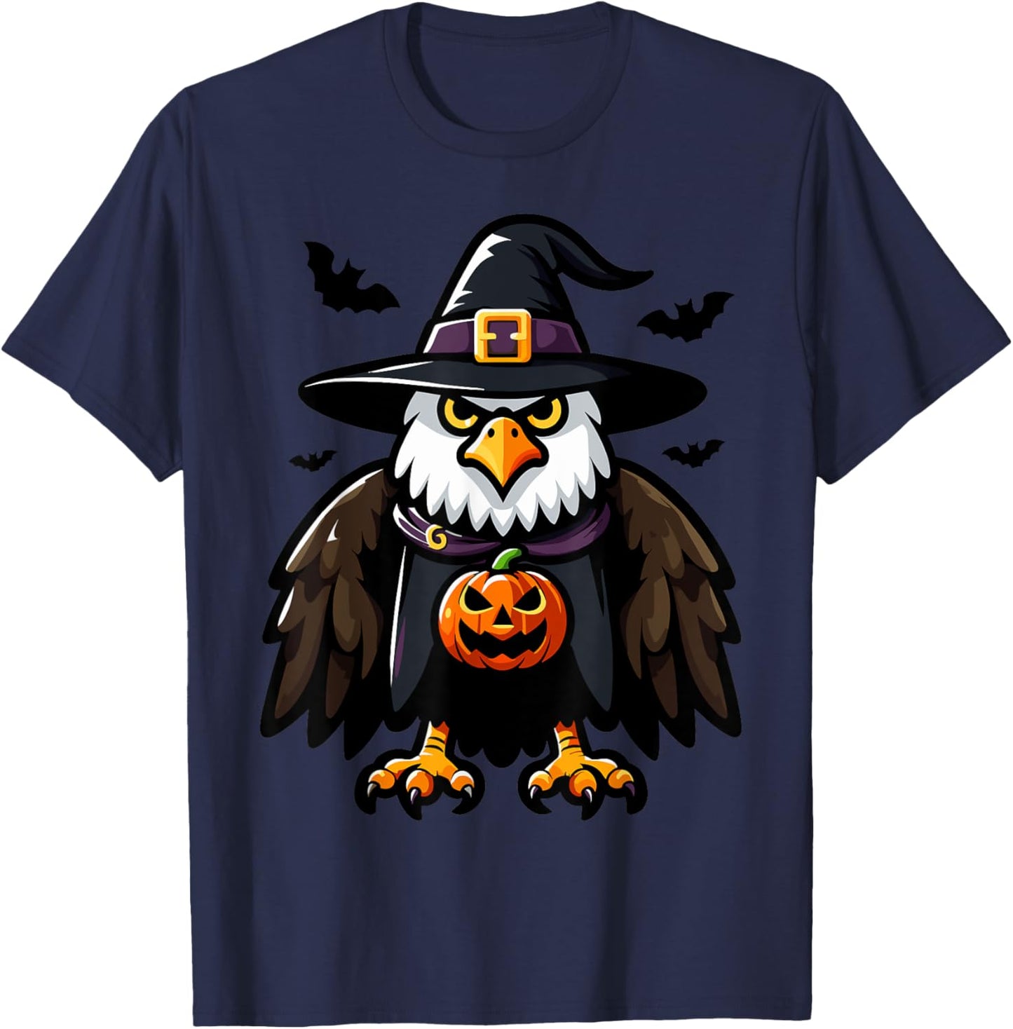Scary Halloween Eagle Witch Hat Costume Spooky Season T-Shirt - T-Shirt | Navy