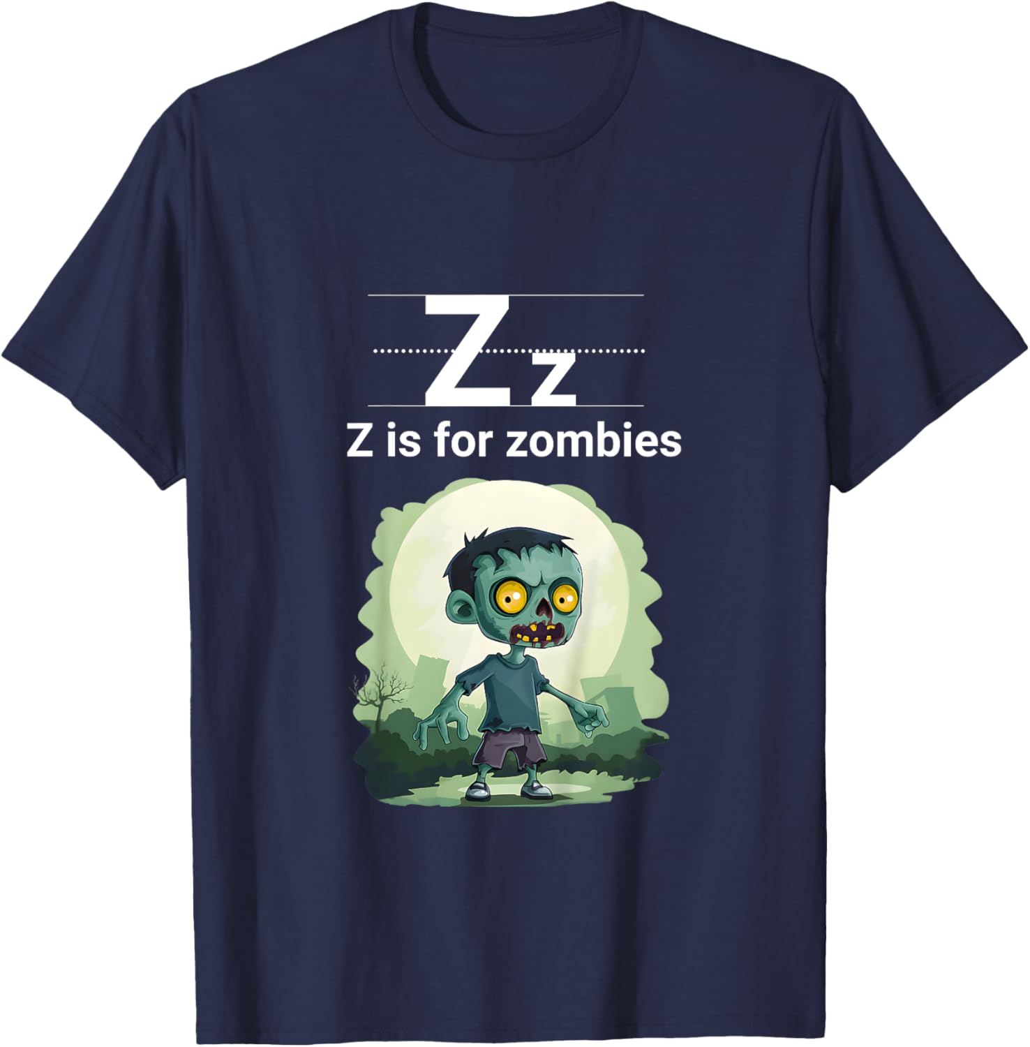 Kids Halloween Zombie Z is for Zombies for Kids T-Shirt - T-Shirt | Navy