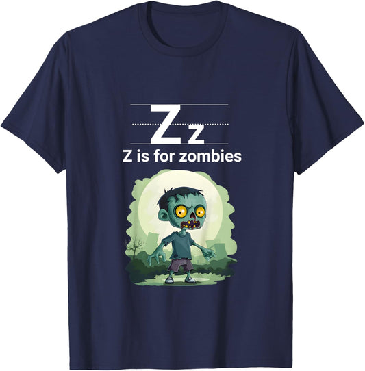 Kids Halloween Zombie Z is for Zombies for Kids T-Shirt - T-Shirt | Navy