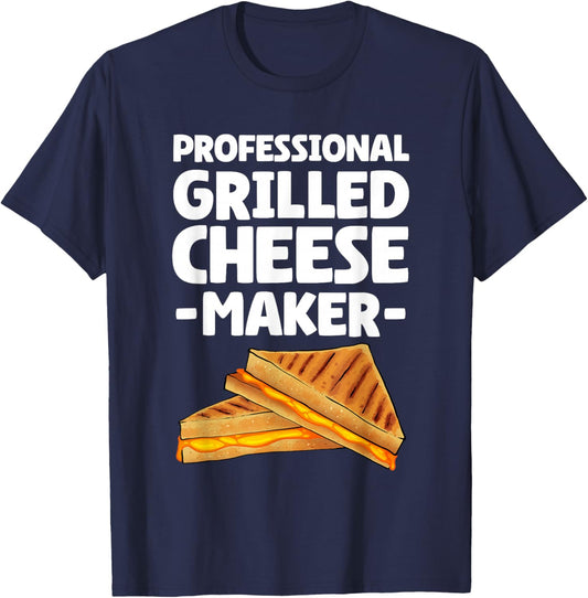 Funny Grilled Cheese Maker Art Women Grilled Cheese T-Shirt - T-Shirt | Navy