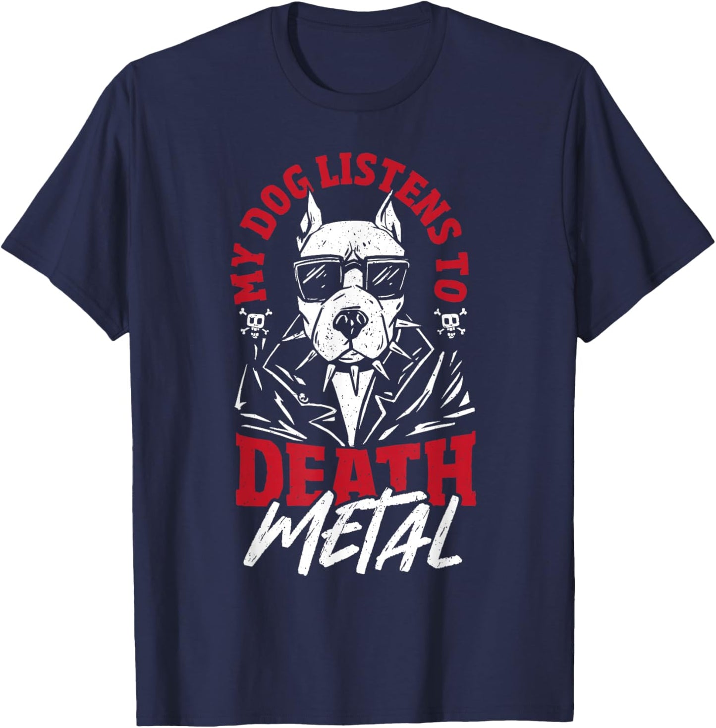 Metalhead Headbanger Heavy Rock Music Lover Death Metal Dog Women T-Shirt - T-Shirt | Navy