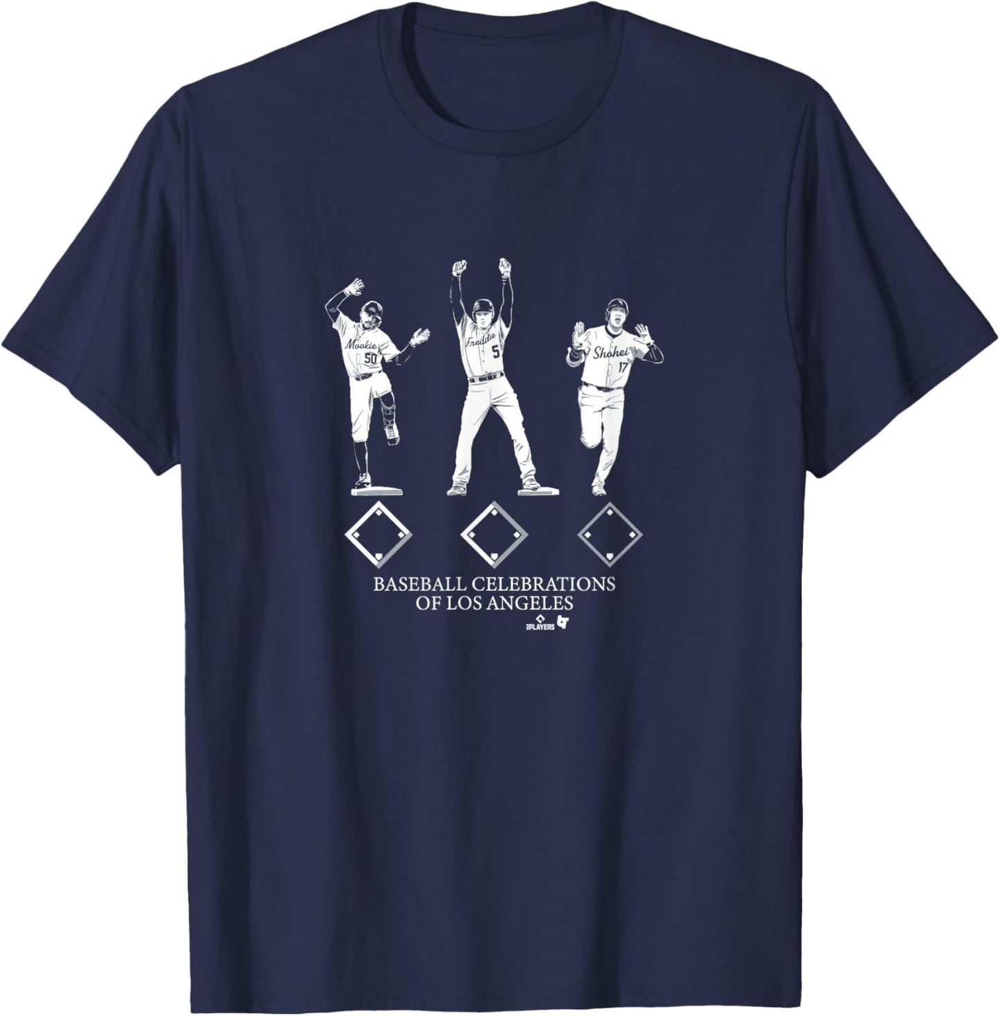 Ohtani, Betts, & Freeman - Dance Celebrations - LA Baseball T-Shirt - T-Shirt | Navy