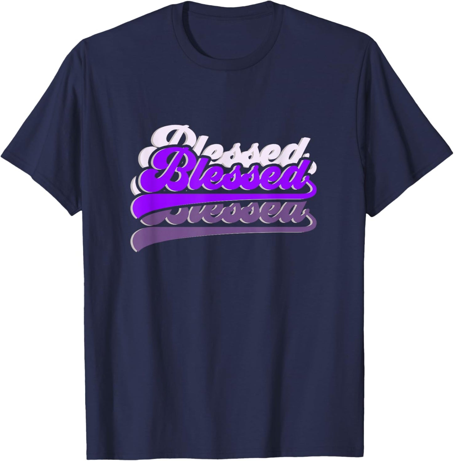 Purple Graphic So So Blessed Purple Graphic T-Shirt - T-Shirt | Navy