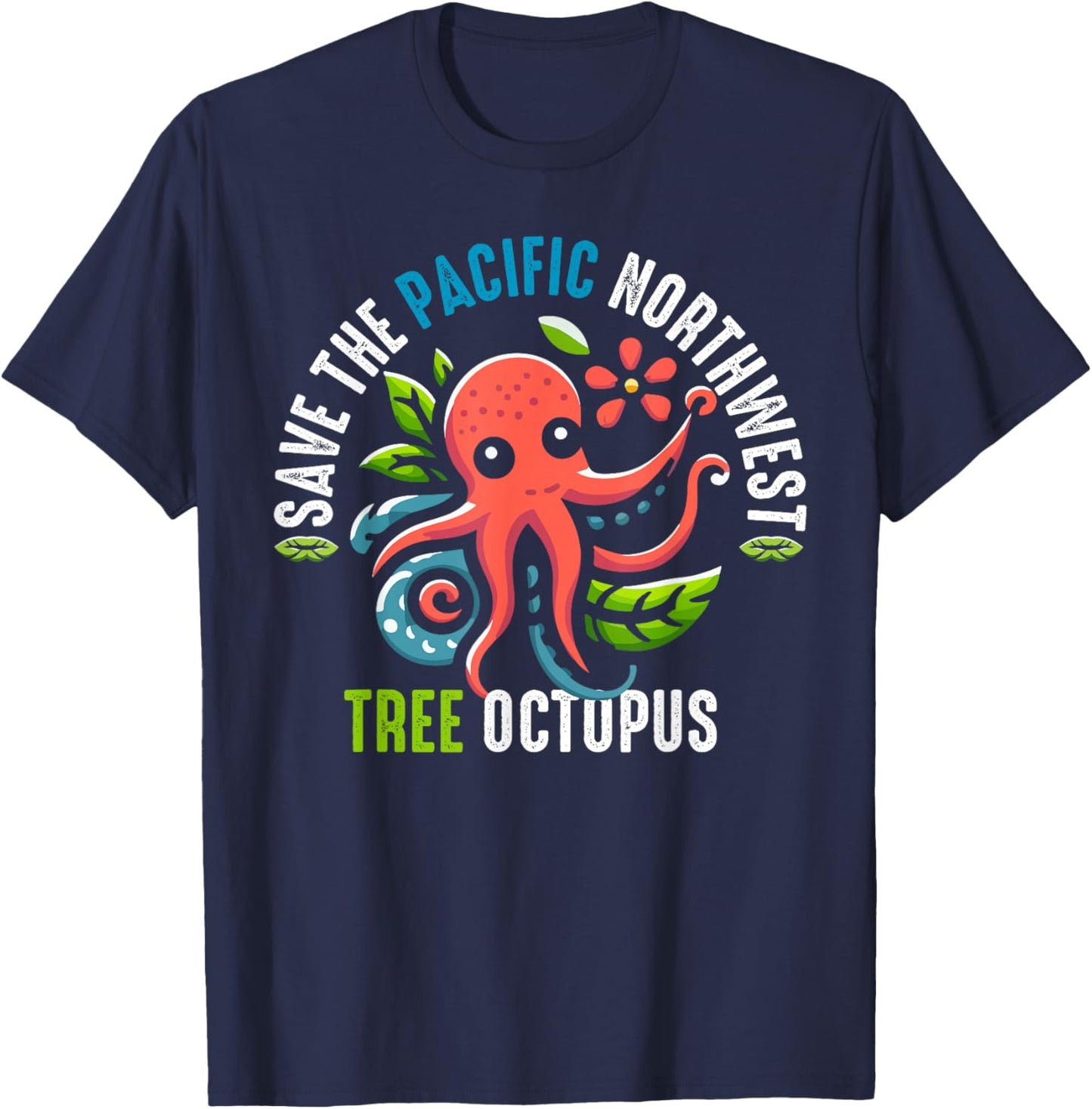The Pacific Northwest Tree Octopus T-Shirt - T-Shirt | Navy