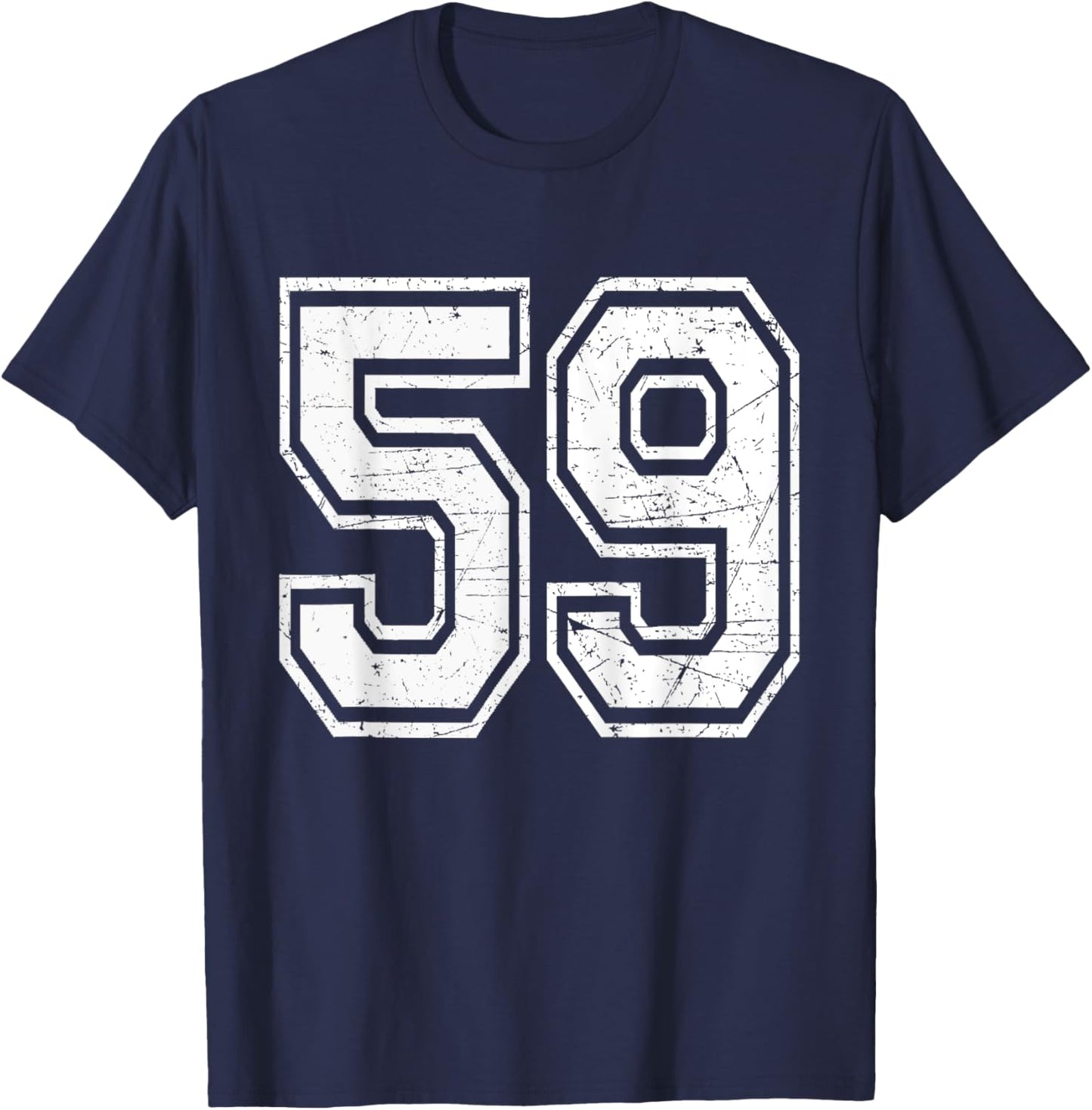 Number 59 Varsity Sports Team Jersey 59th Birthday T-Shirt - T-Shirt | Navy
