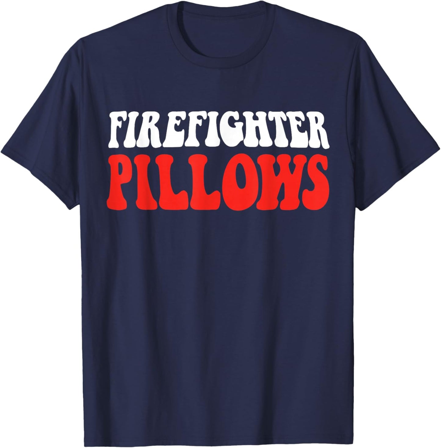 Firefighter Pillows Retro - Black, - Small T-Shirt - T-Shirt | Navy