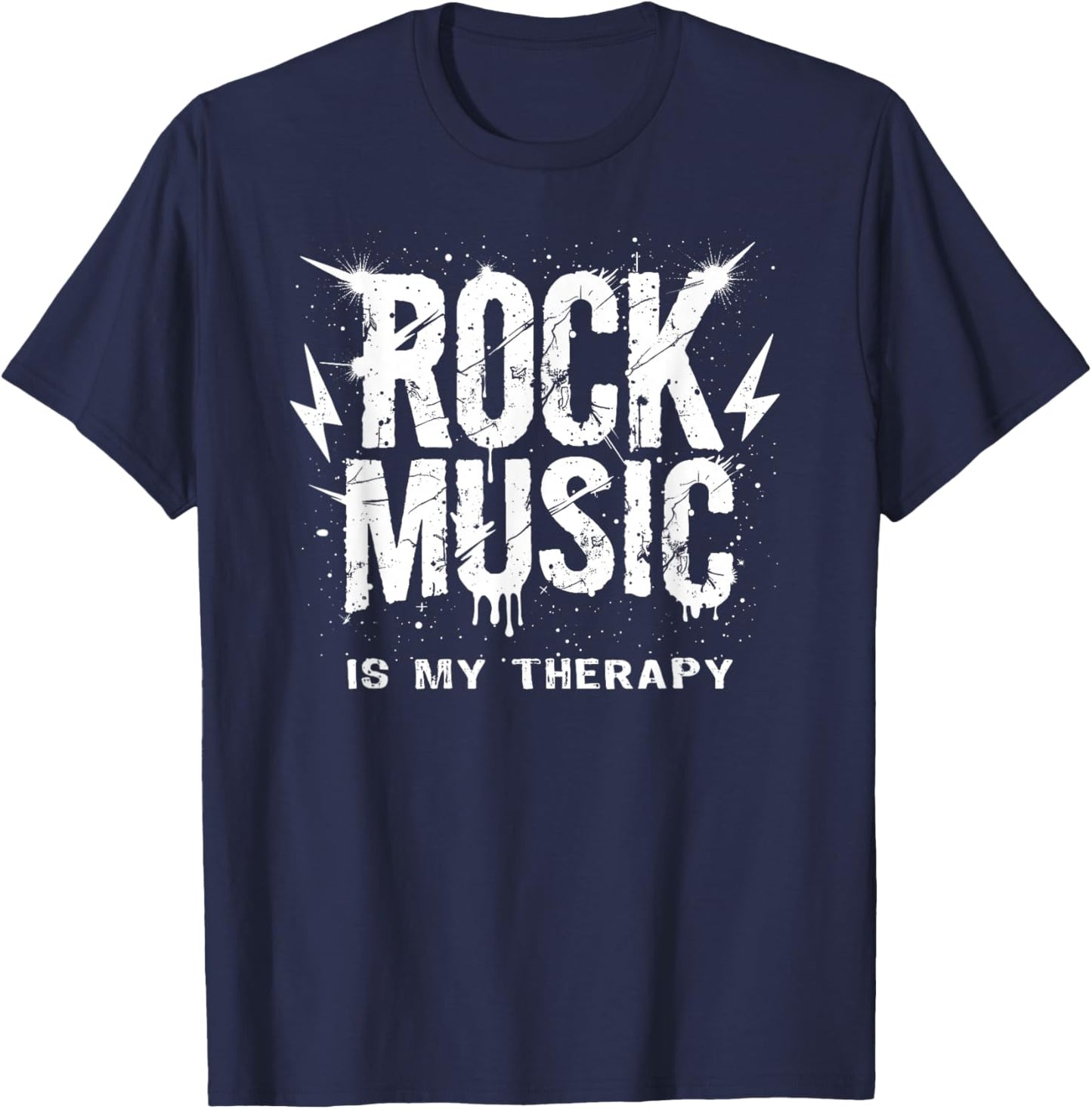 Rock Music Is My Therapy T-Shirt - T-Shirt | Navy