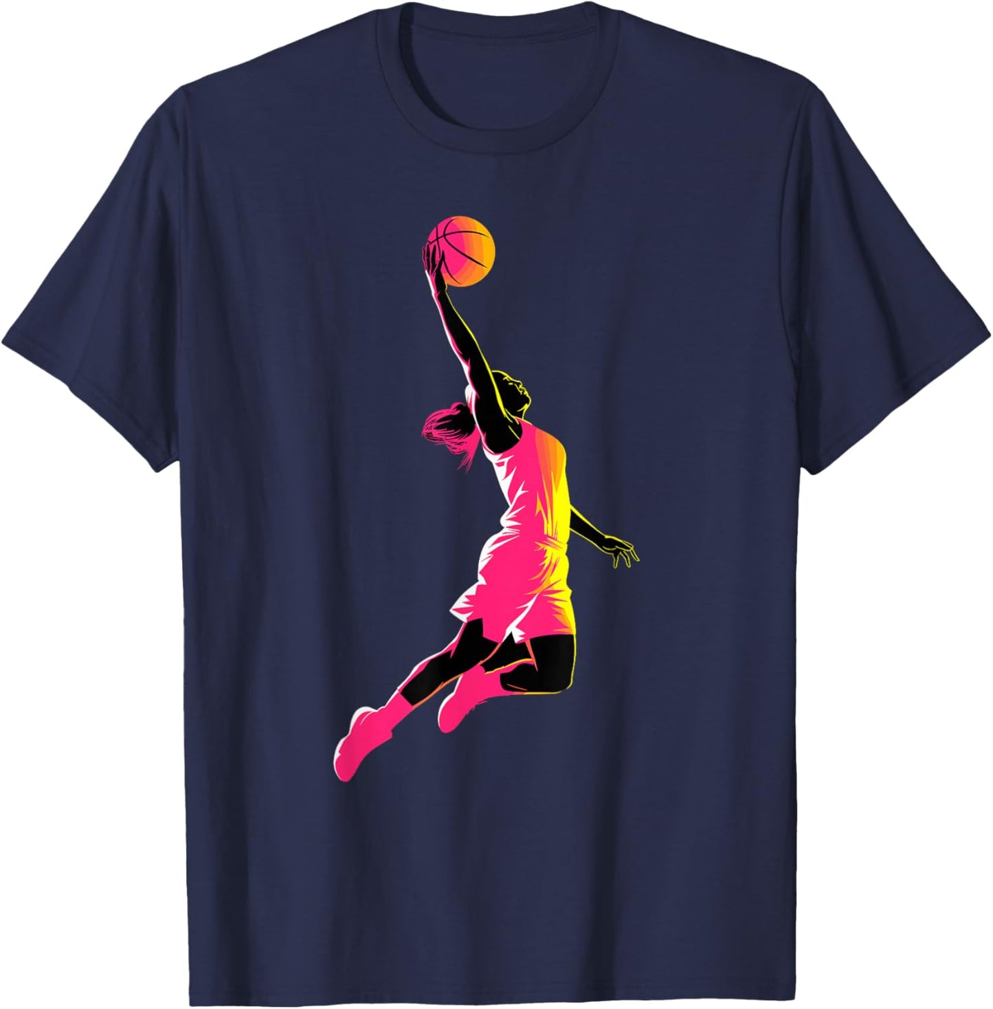 Basketball Player Dunking | Women Basketball T-Shirt - T-Shirt | Navy