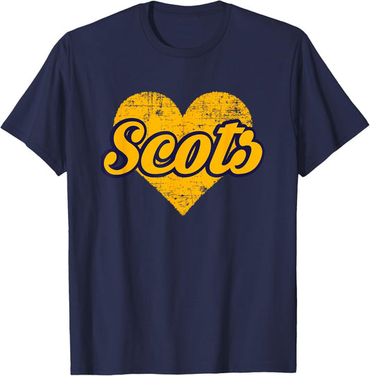 Highland Park Scots Over Heart T-Shirt - T-Shirt | Navy