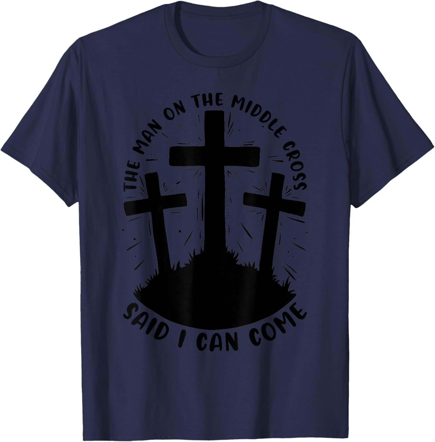 Christian Bible Verse Jesus God Christian Cross T-Shirt - T-Shirt | Navy