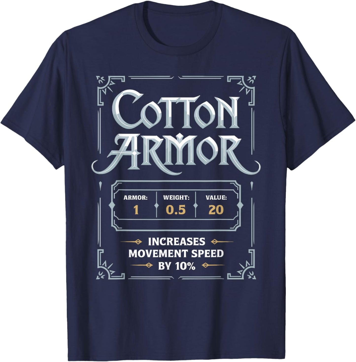 RPG Geek PC Game MMORPG Costume Roleplay Gaming Cotton Armor T-Shirt - T-Shirt | Navy