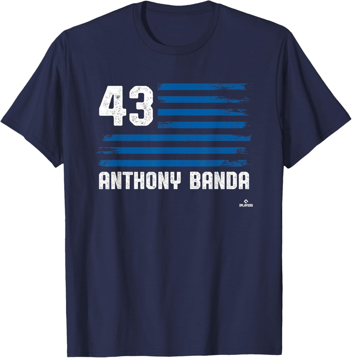 Flag Stripes Anthony Banda Los Angeles Baseball MLBPA T-Shirt - T-Shirt | Navy