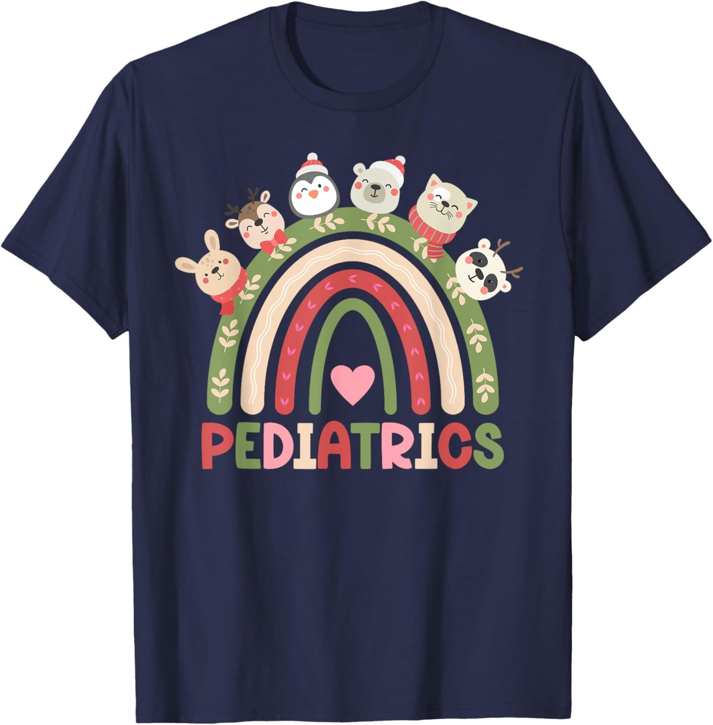 Pediatrics Christmas Peds Nurse Xmas Party Pediatric Nurse T-Shirt - T-Shirt | Navy