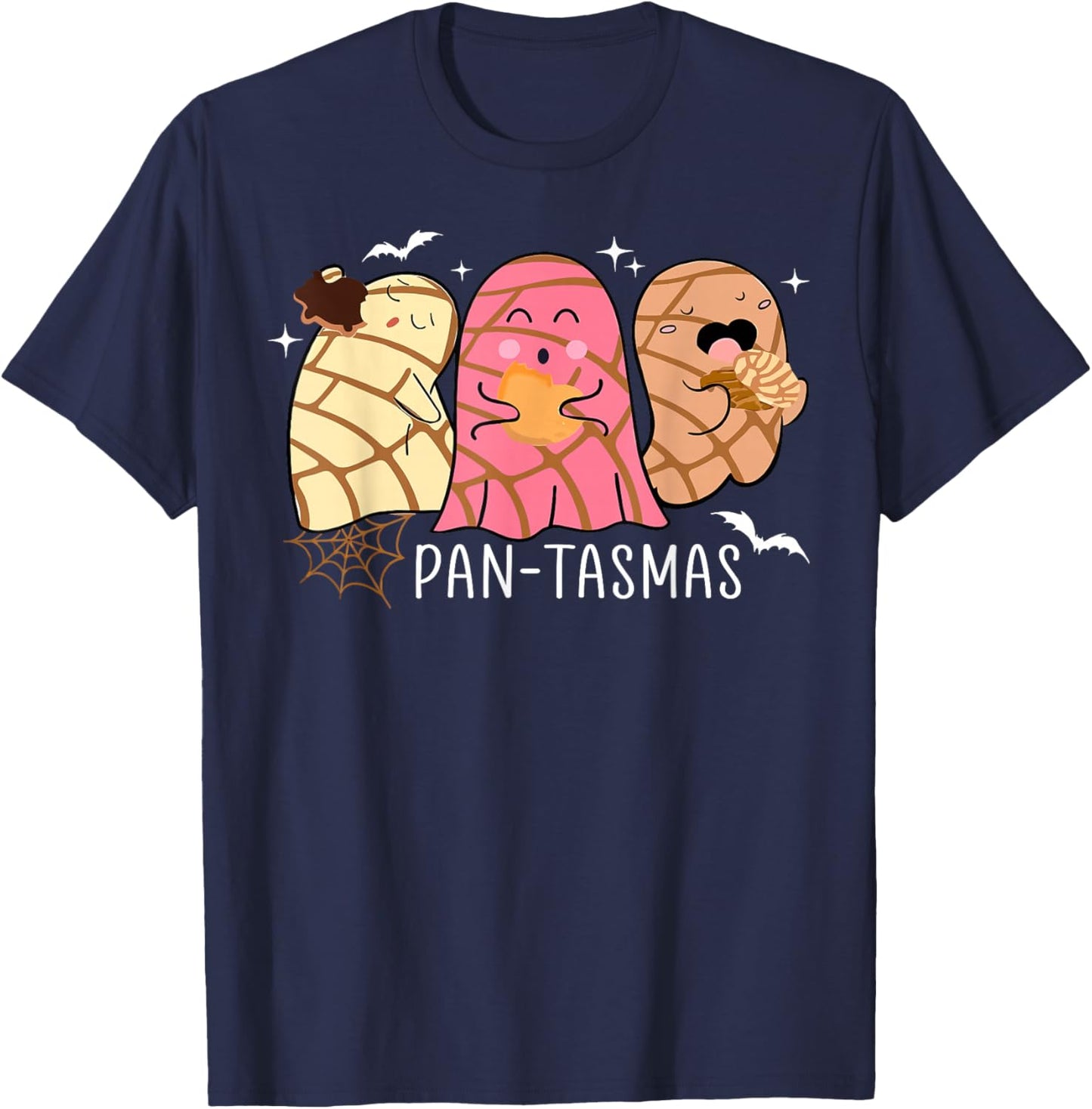 Pantasmas Ghost Funny Spooky Conchas Mexican Ghost Halloween T-Shirt - T-Shirt | Navy