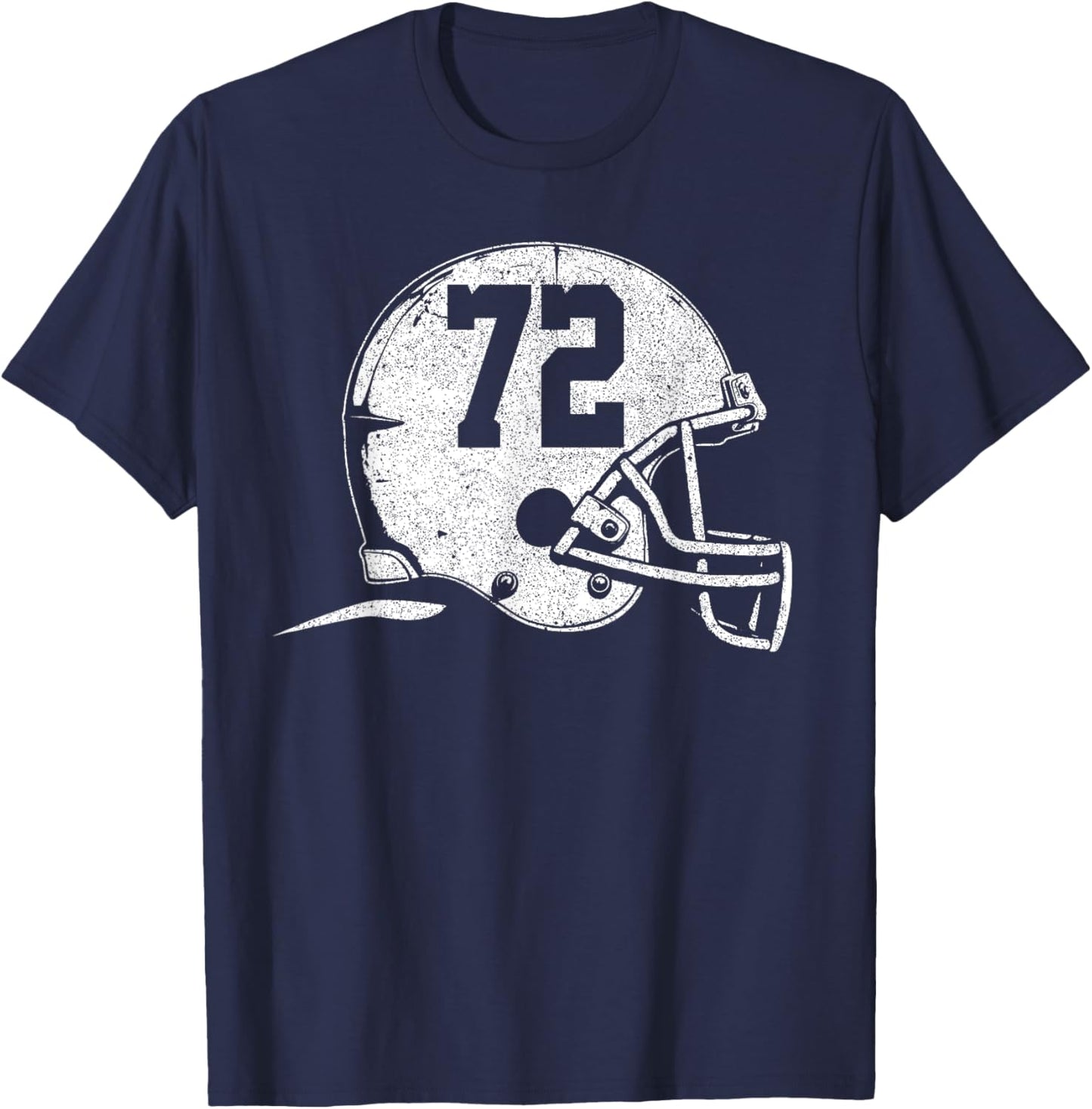 Number 72 Football Helmet Player Fun Number T-Shirt - T-Shirt | Navy