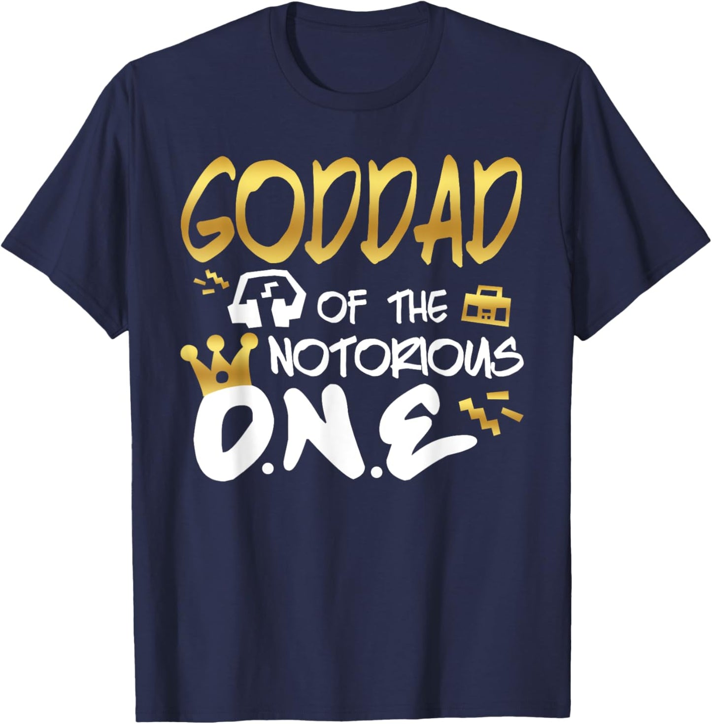 Goddad Of The Notorious One Old School 1st Hip Hop Birthday T-Shirt - T-Shirt | Navy