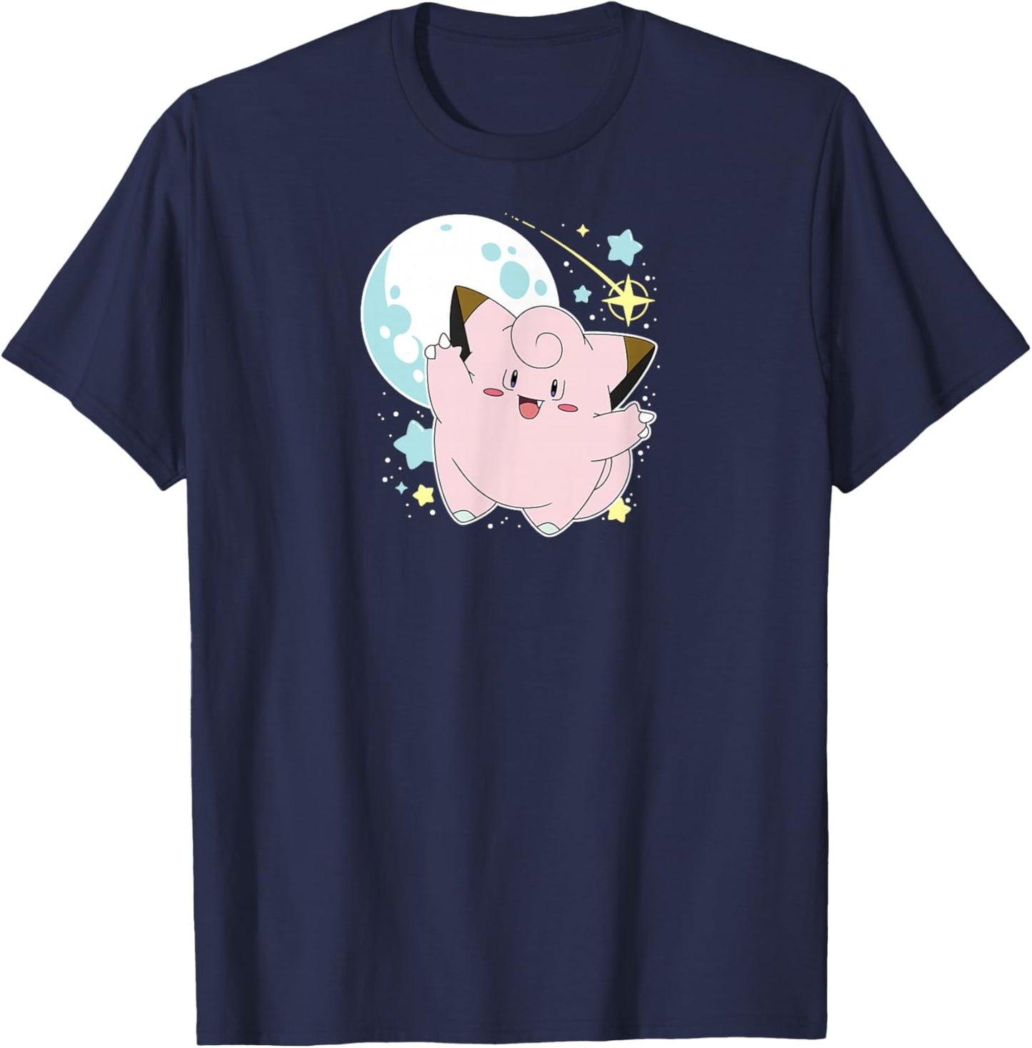 Pokémon - Clefairy Celestial Moon and Stars T-Shirt - T-Shirt | Navy