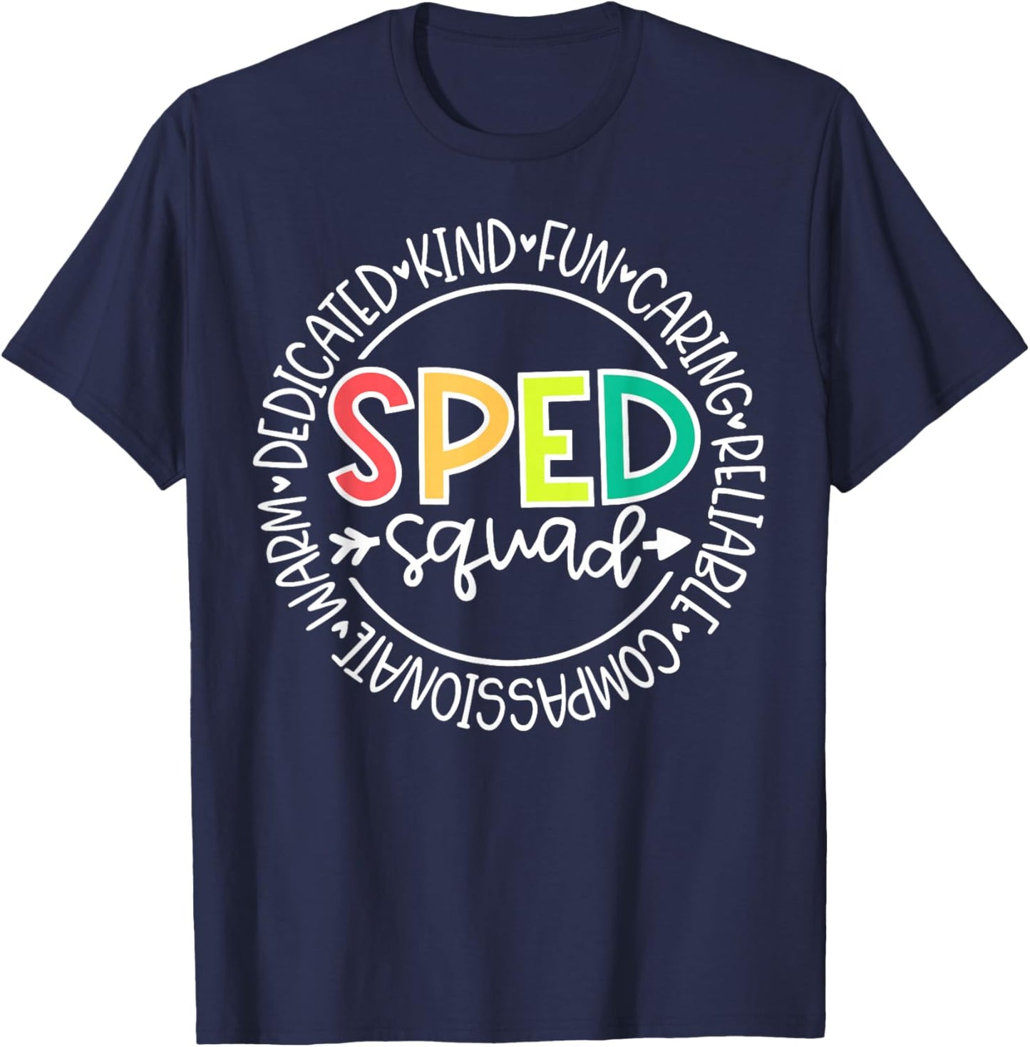 Retro SPED Squad Special Education Teacher Life Paraeducator T-Shirt - T-Shirt | Navy