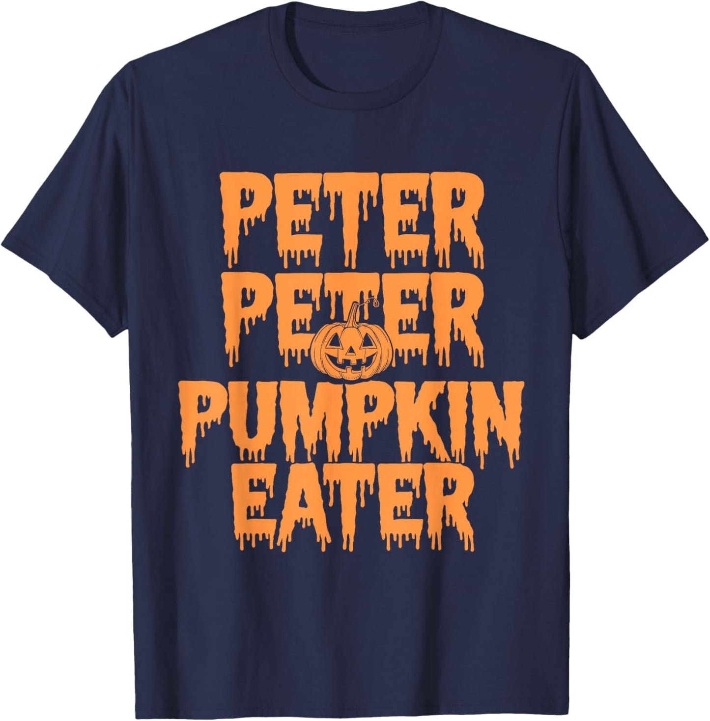 Peter Pumpkin Eater Halloween Couples Trick T-Shirt - T-Shirt | Navy