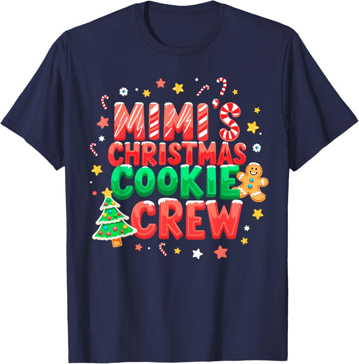 Mimi's Christmas Cookie Baking Crew Funny Xmas Party T-Shirt - T-Shirt | Navy