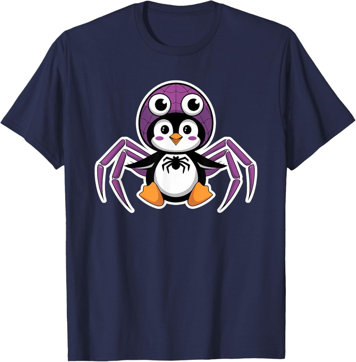 Penguin Halloween Cute Spider Costume T-Shirt - T-Shirt | Navy