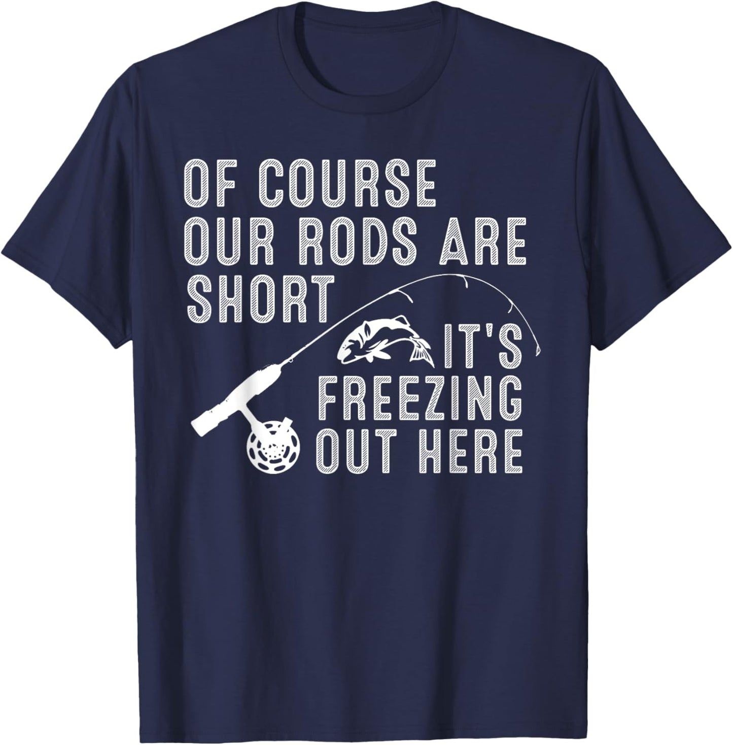 Funny Ice Fishing Art Dad Father Ice Fishing Lover T-Shirt - T-Shirt | Navy