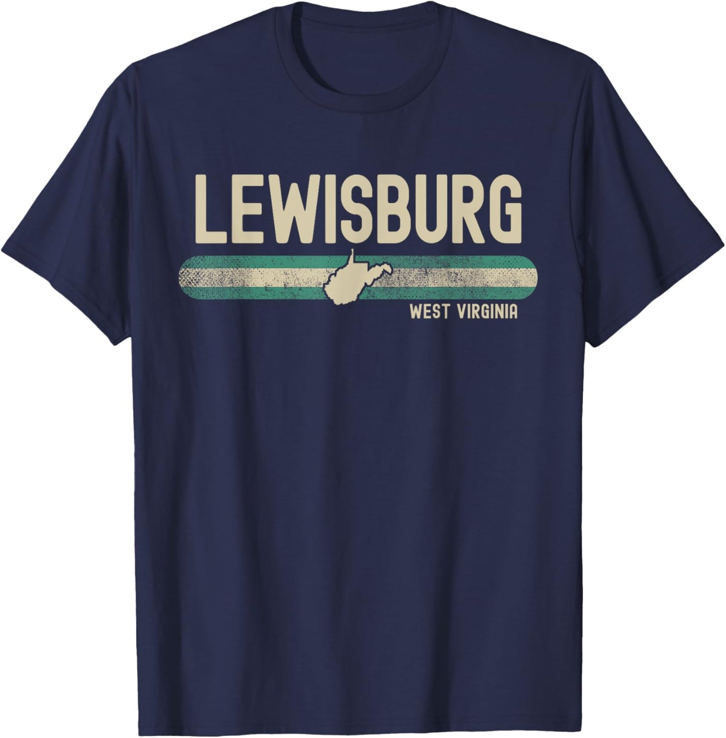 Lewisburg WV | West Virginia | Travel & 80s Style T-Shirt - T-Shirt | Navy