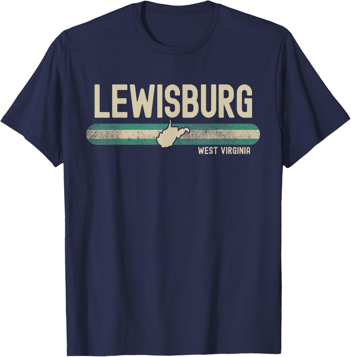 Lewisburg WV | West Virginia | Travel & 80s Style T-Shirt - T-Shirt | Navy