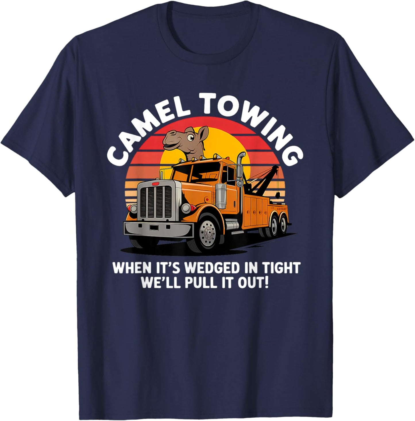Camel Towing Funny Retro Adult Humor 2025 Hillbilly Costume T-Shirt - T-Shirt | Navy